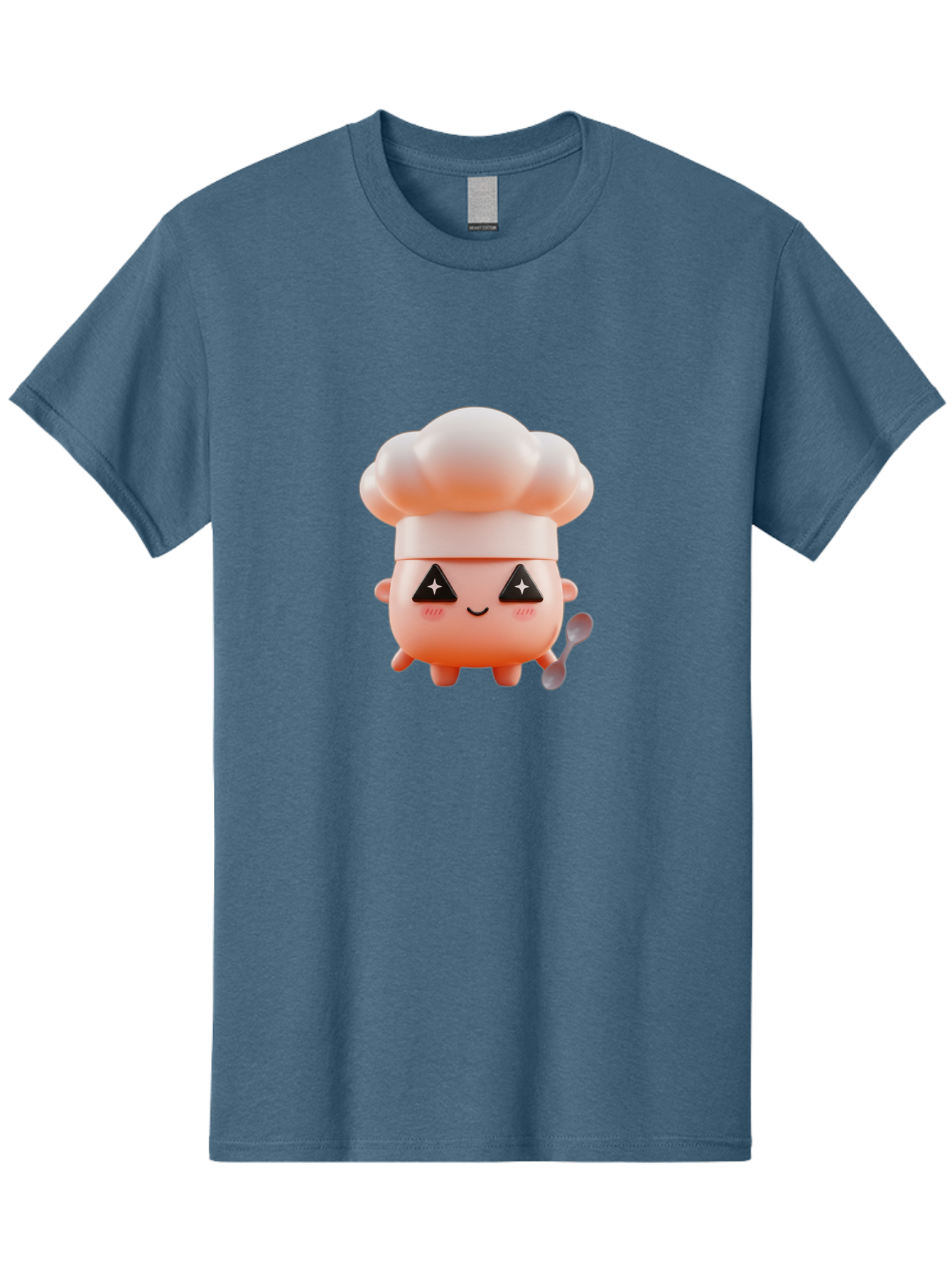 Chef-Hat-Character-1 Men'S Graphic Tee, 100% Cotton, Comfortable Casual Summer Wear, Machine Washable, Cute Chef, Cartoon Character, Cooking, Kitchen Utensils, Chef Hat, Kawaii, Adorable, Chef Mascot, Cooking Mascot Bac828