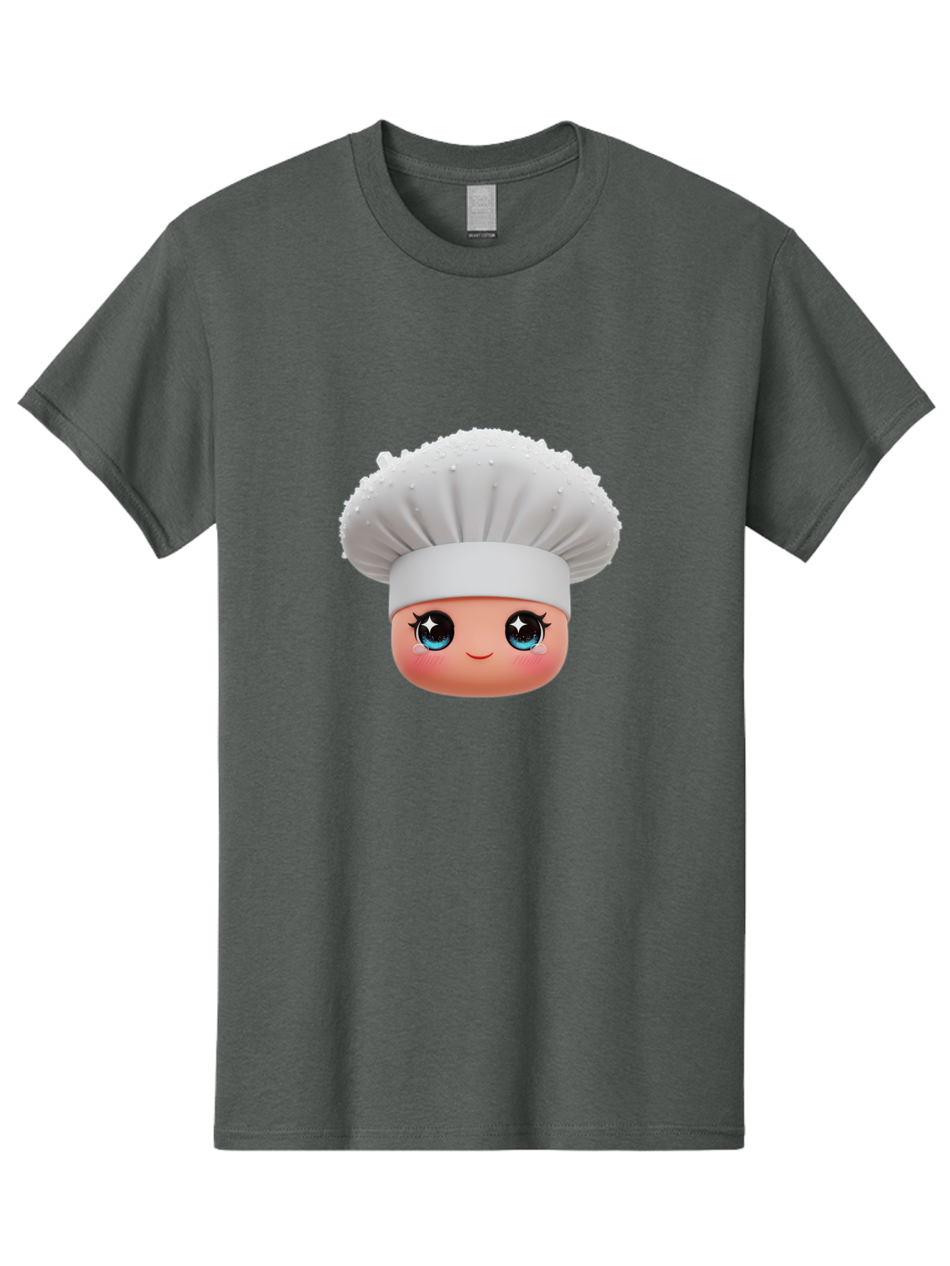 Chef-Hat-Emoji Men'S Graphic Tee, 100% Cotton, Comfortable Casual Summer Wear, Machine Washable, Cartoon Chef, Cooking Emoji, Chef Hat, Cute Face, Sparkly Eyes, Blue Eyes, Culinary Art, Chef Character, Cartoon Character, Cooking Symbol, Bac830
