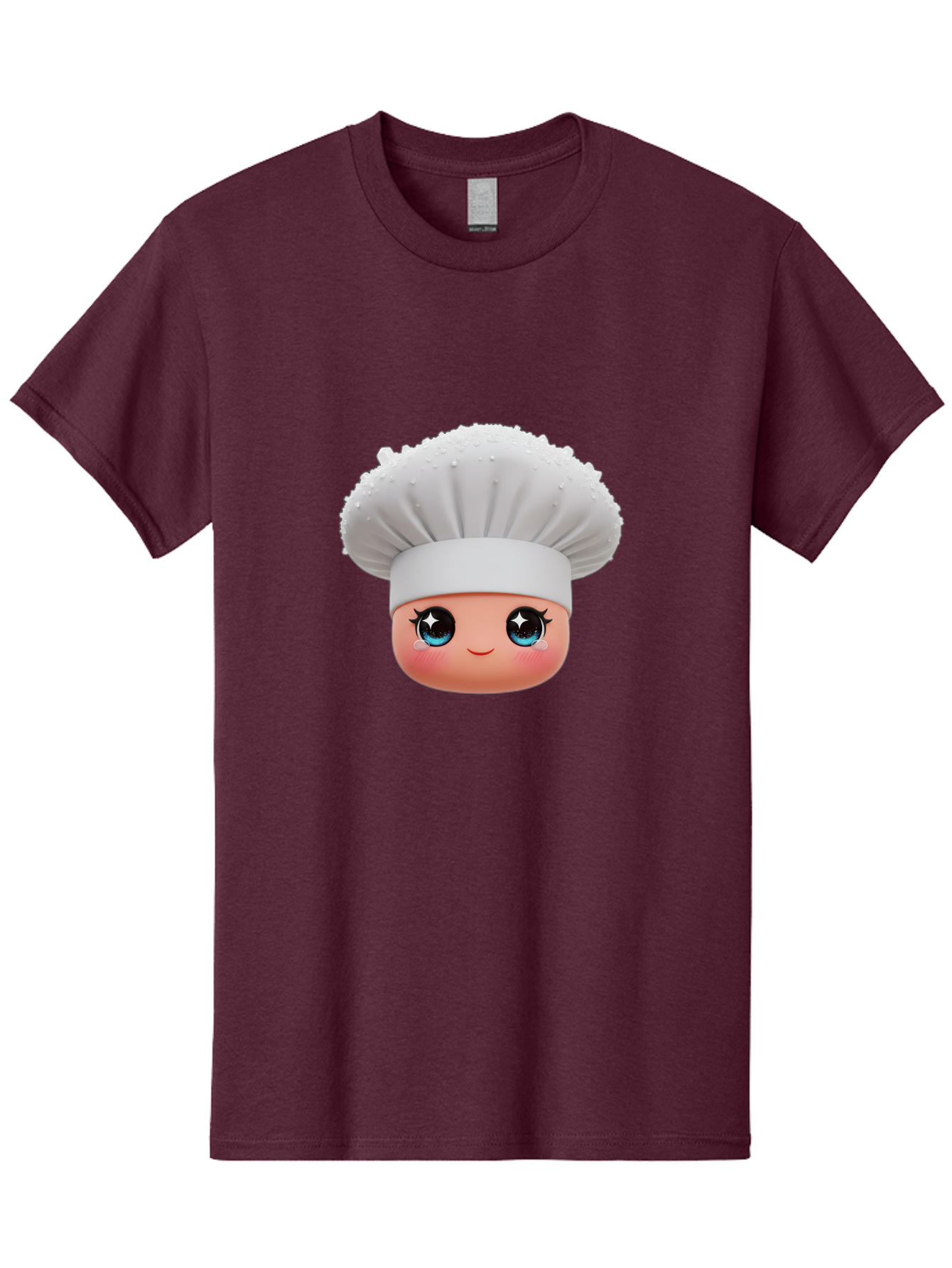Chef-Hat-Emoji Men'S Graphic Tee, 100% Cotton, Comfortable Casual Summer Wear, Machine Washable, Cartoon Chef, Cooking Emoji, Chef Hat, Cute Face, Sparkly Eyes, Blue Eyes, Culinary Art, Chef Character, Cartoon Character, Cooking Symbol, Bac830