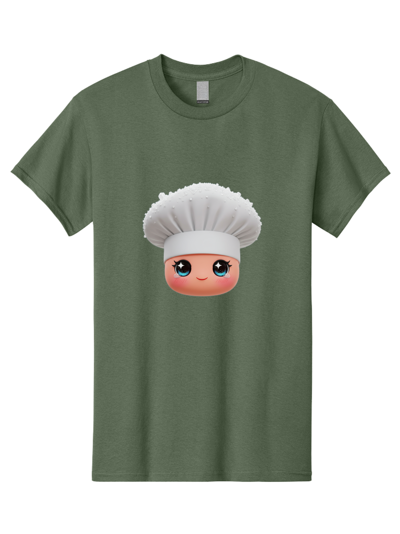 Chef-Hat-Emoji Men'S Graphic Tee, 100% Cotton, Comfortable Casual Summer Wear, Machine Washable, Cartoon Chef, Cooking Emoji, Chef Hat, Cute Face, Sparkly Eyes, Blue Eyes, Culinary Art, Chef Character, Cartoon Character, Cooking Symbol, Bac830