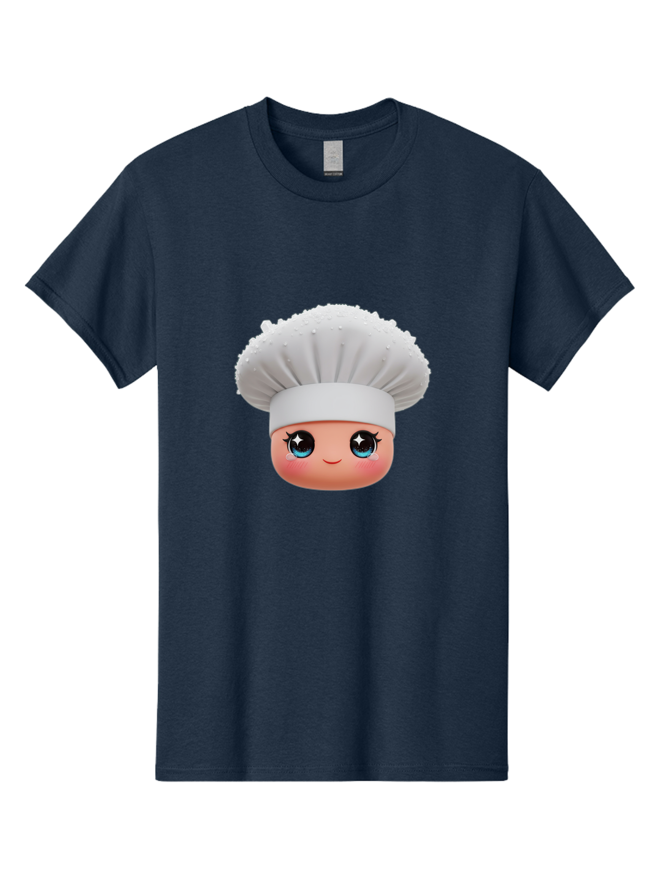 Chef-Hat-Emoji Men'S Graphic Tee, 100% Cotton, Comfortable Casual Summer Wear, Machine Washable, Cartoon Chef, Cooking Emoji, Chef Hat, Cute Face, Sparkly Eyes, Blue Eyes, Culinary Art, Chef Character, Cartoon Character, Cooking Symbol, Bac830