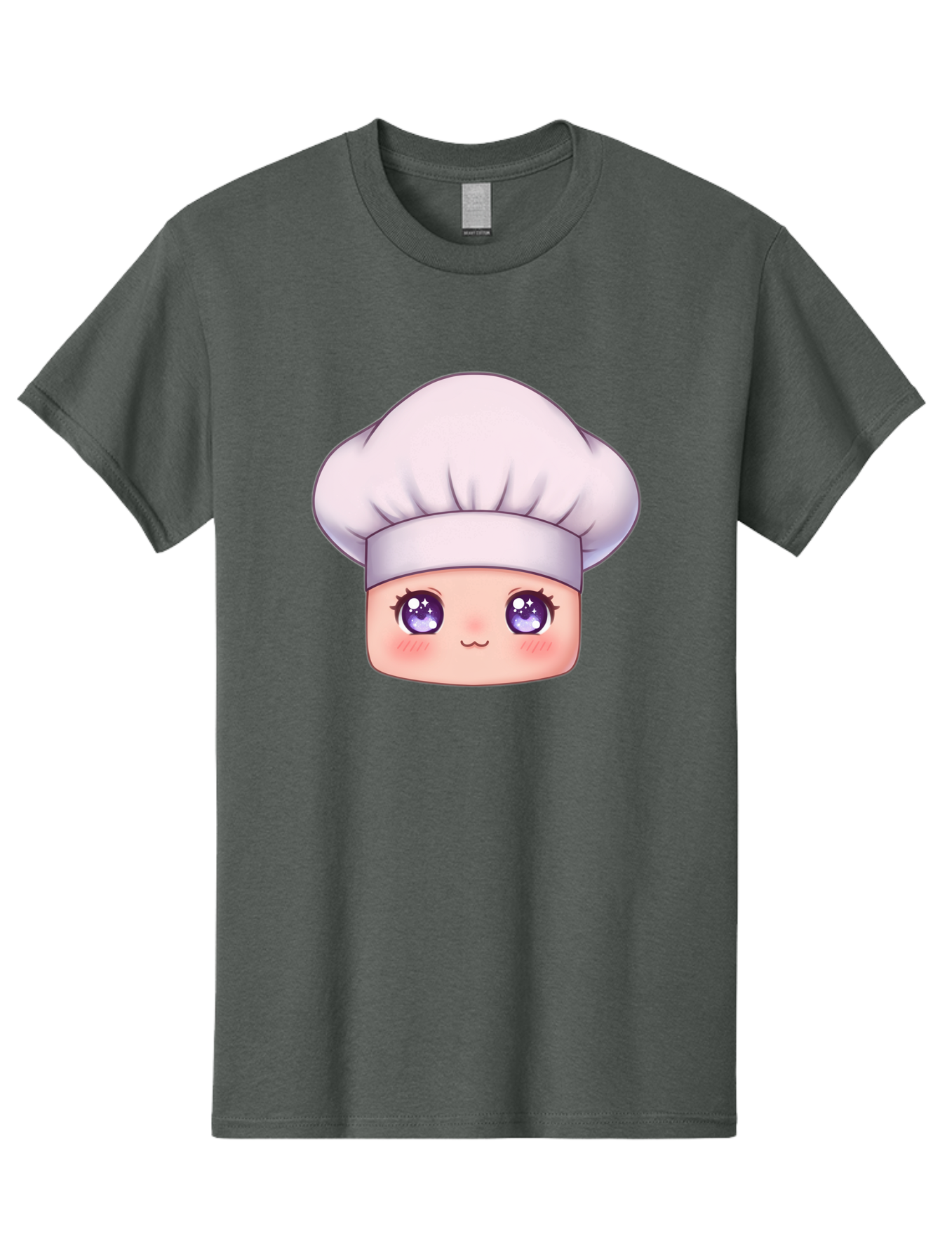 Chef-Hat-Face Men'S Graphic Tee, 100% Cotton, Comfortable Casual Summer Wear, Machine Washable, Cartoon Chef, Cute Face, Purple Eyes, Chef Hat, Cooking, Kawaii, Chef Character, Adorable, Kitchen, Culinary Bac832
