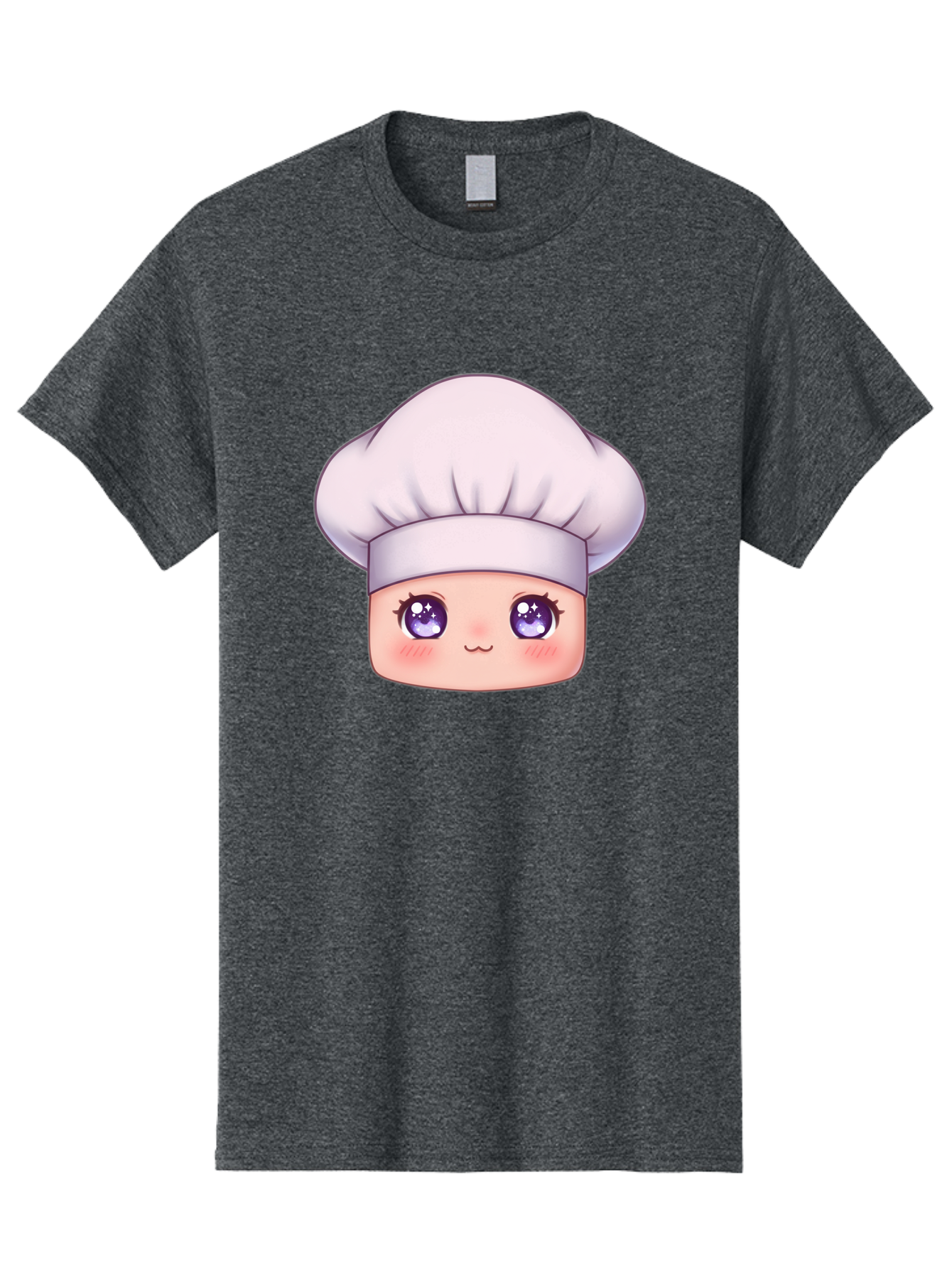 Chef-Hat-Face Men'S Graphic Tee, 100% Cotton, Comfortable Casual Summer Wear, Machine Washable, Cartoon Chef, Cute Face, Purple Eyes, Chef Hat, Cooking, Kawaii, Chef Character, Adorable, Kitchen, Culinary Bac832