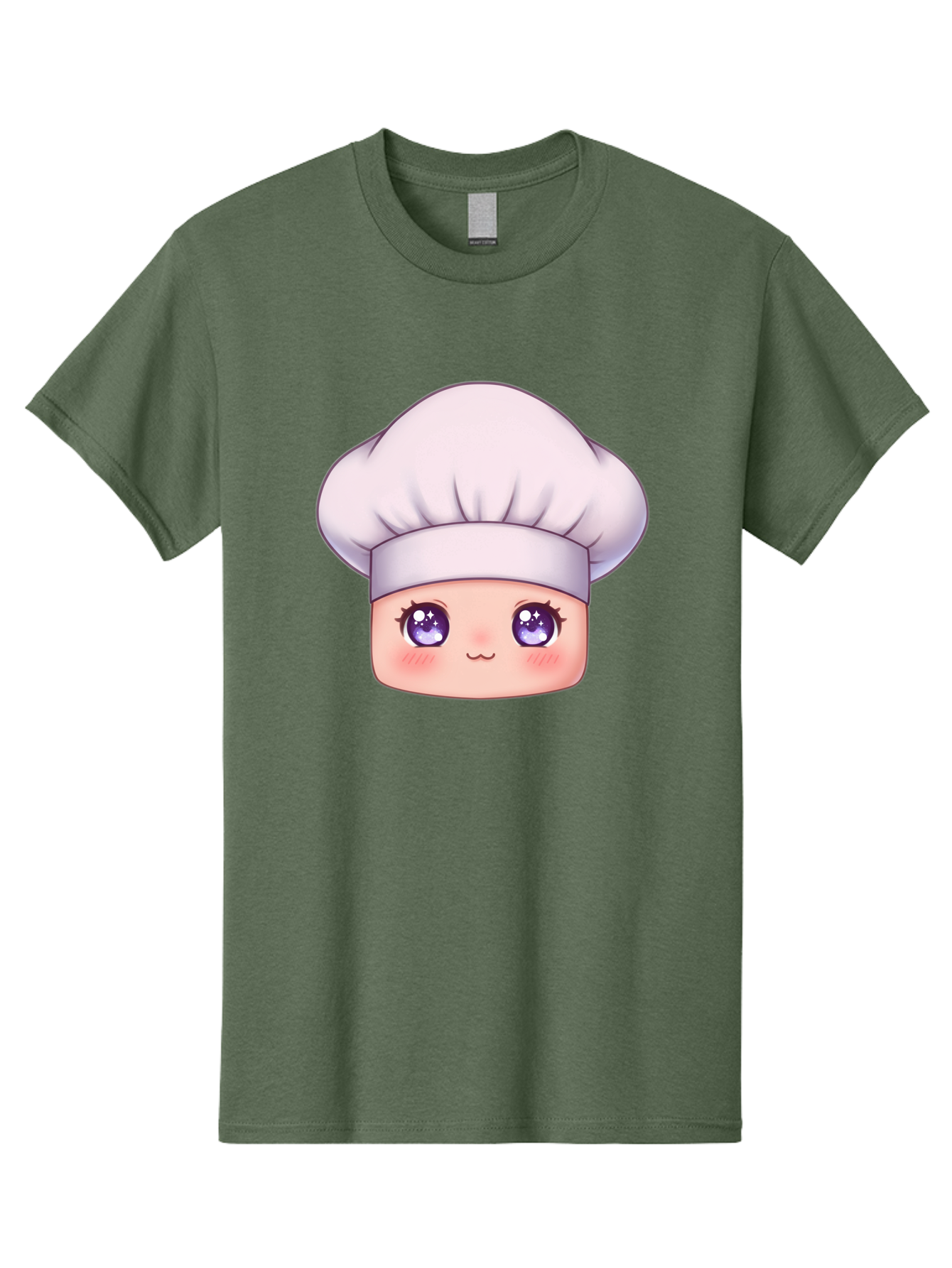 Chef-Hat-Face Men'S Graphic Tee, 100% Cotton, Comfortable Casual Summer Wear, Machine Washable, Cartoon Chef, Cute Face, Purple Eyes, Chef Hat, Cooking, Kawaii, Chef Character, Adorable, Kitchen, Culinary Bac832