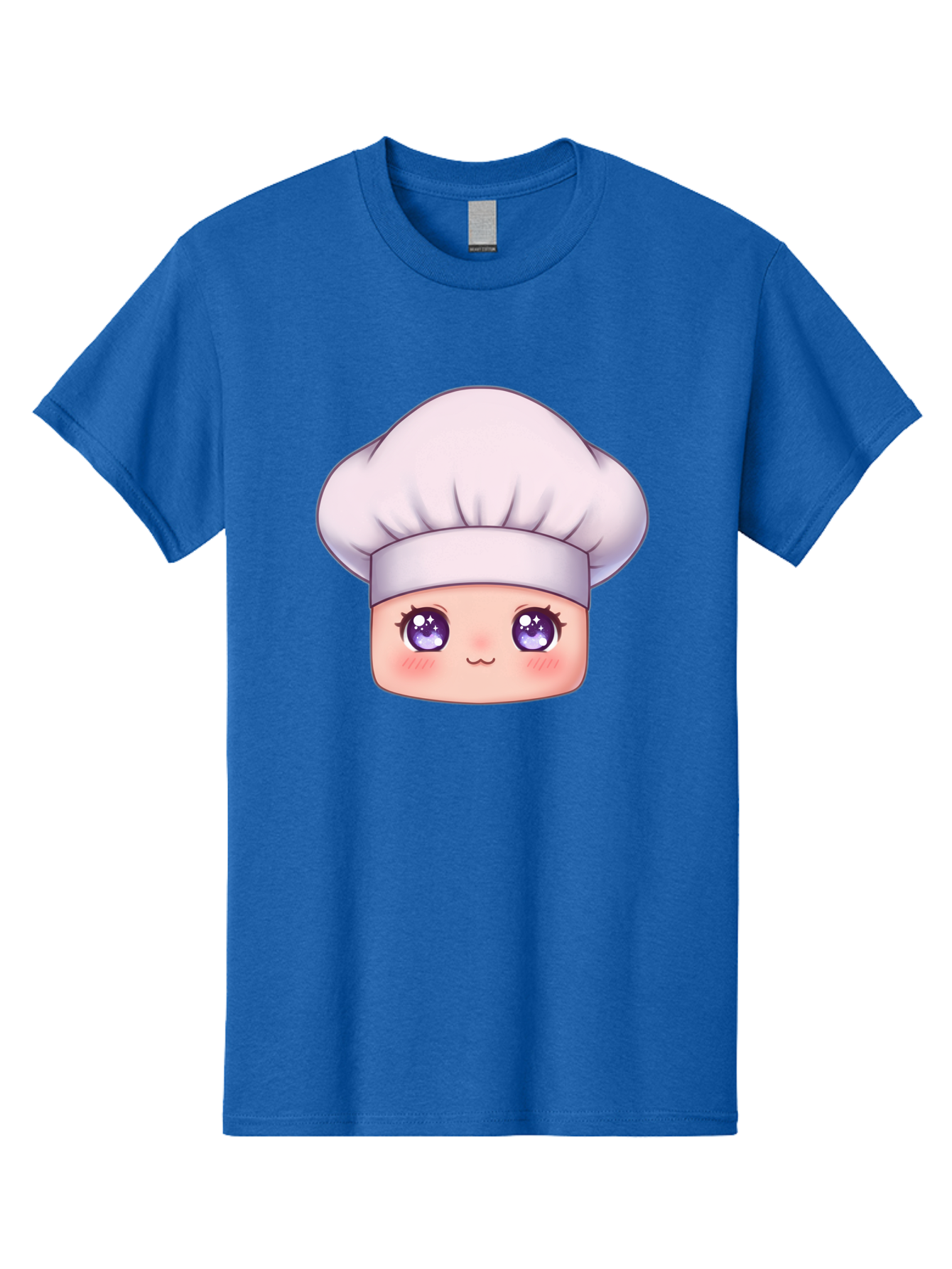 Chef-Hat-Face Men'S Graphic Tee, 100% Cotton, Comfortable Casual Summer Wear, Machine Washable, Cartoon Chef, Cute Face, Purple Eyes, Chef Hat, Cooking, Kawaii, Chef Character, Adorable, Kitchen, Culinary Bac832