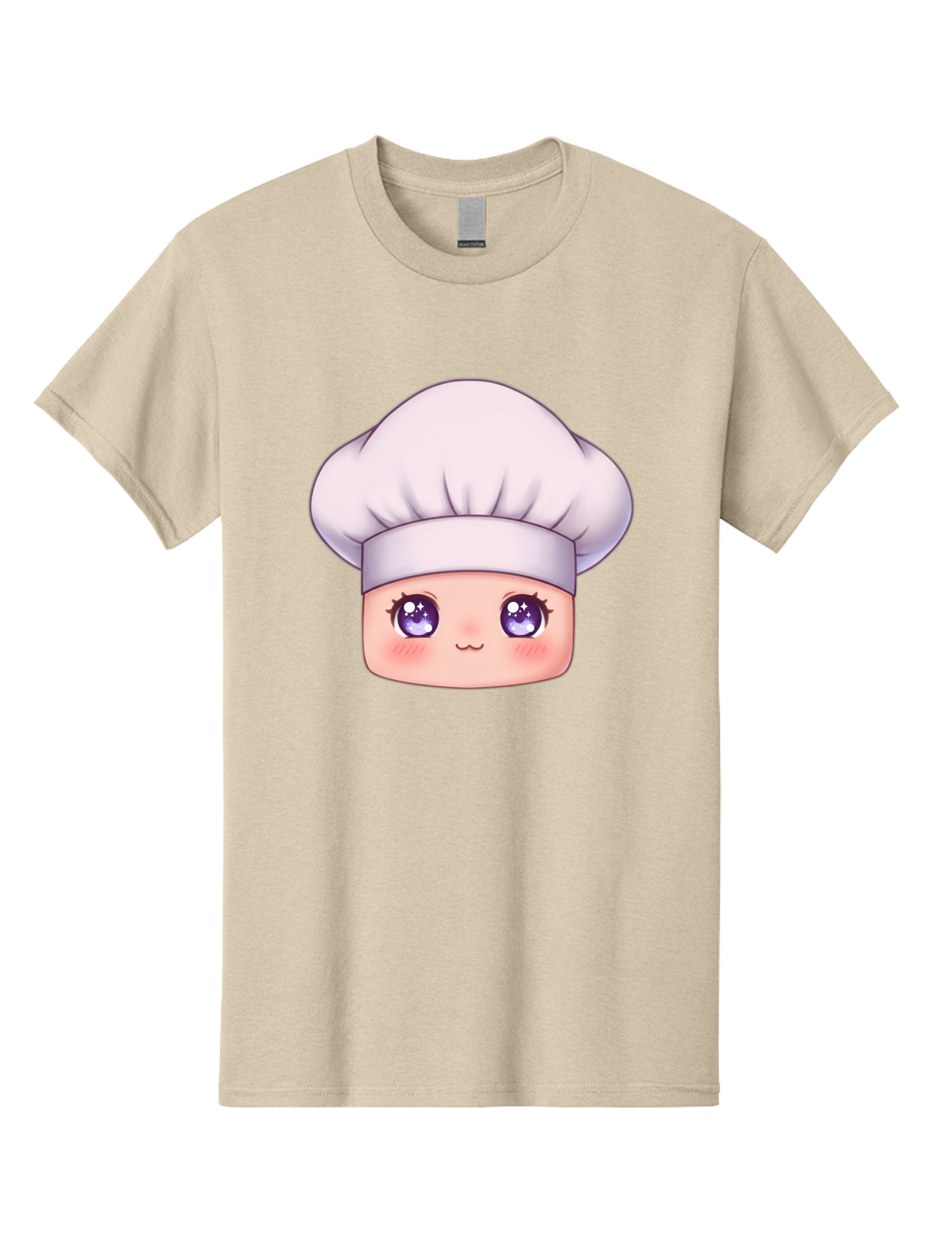 Chef-Hat-Face Men'S Graphic Tee, 100% Cotton, Comfortable Casual Summer Wear, Machine Washable, Cartoon Chef, Cute Face, Purple Eyes, Chef Hat, Cooking, Kawaii, Chef Character, Adorable, Kitchen, Culinary Bac832