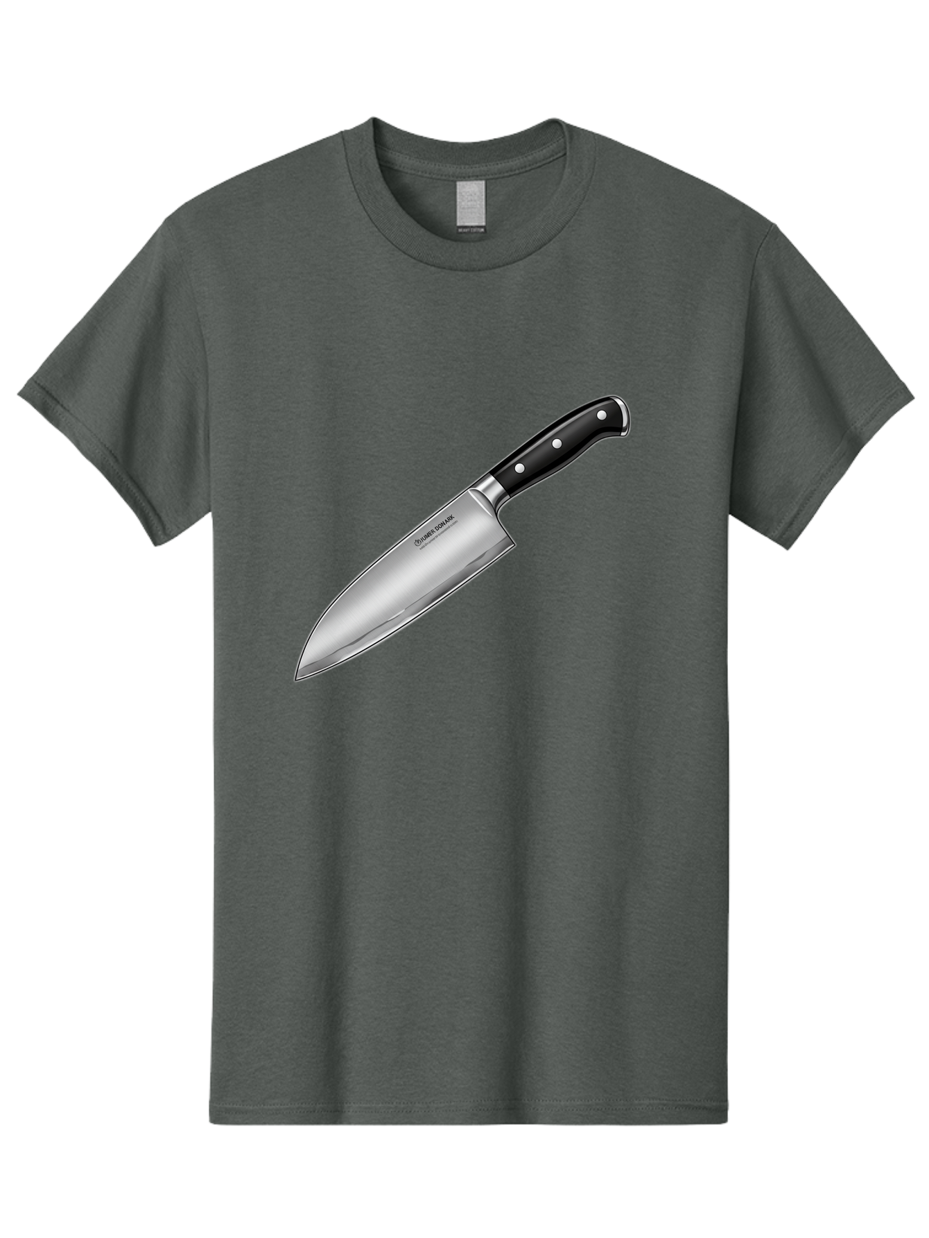 Chef-Knife Men'S Graphic Tee, 100% Cotton, Comfortable Casual Summer Wear, Machine Washable, High-Quality Kitchen Knife, Sharp Blade, Stainless Steel, Chef'S Knife, Cooking Essentials, Kitchen Utensils, Culinary Tools, Precise Cutting, Bac835