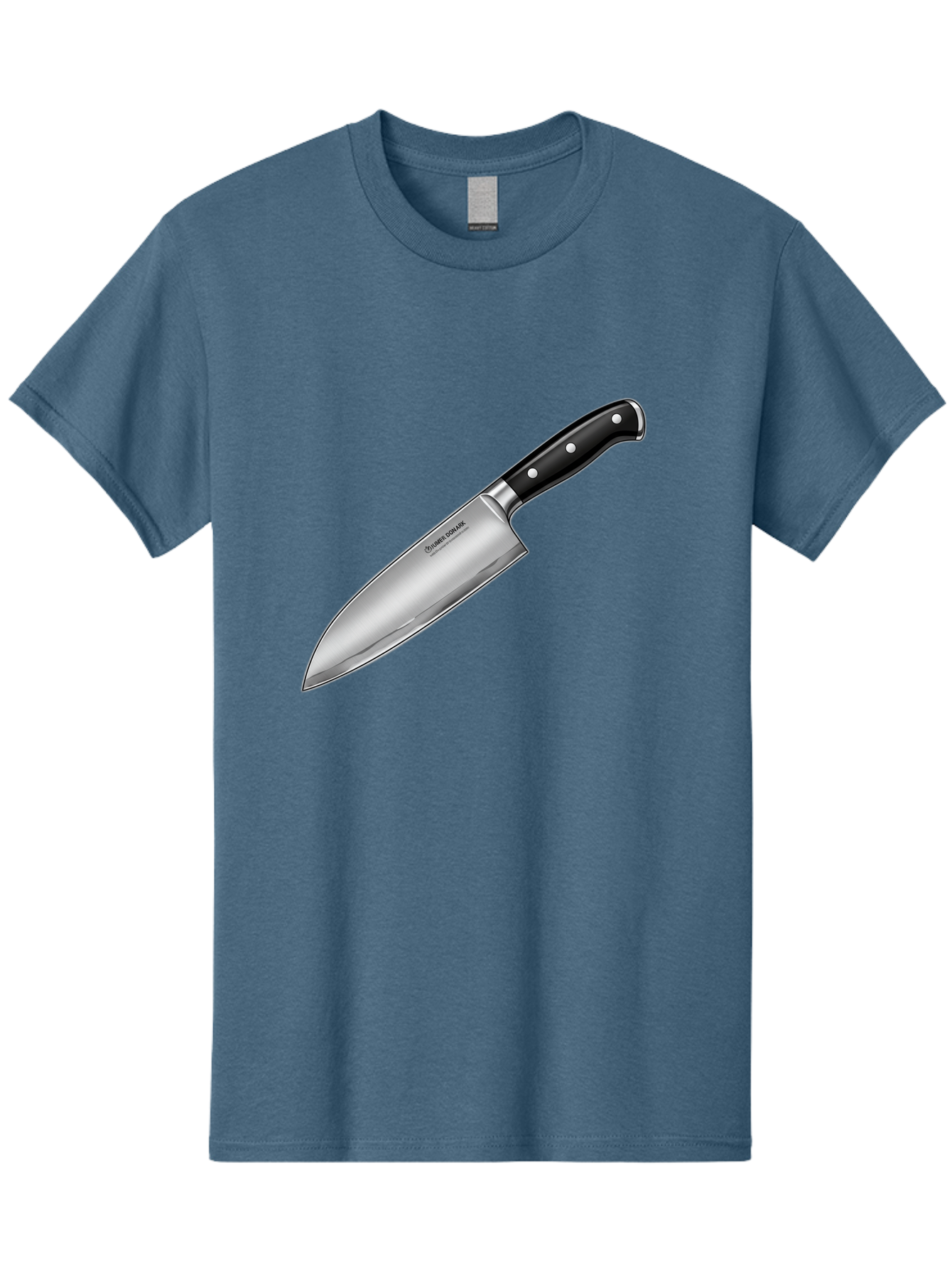 Chef-Knife Men'S Graphic Tee, 100% Cotton, Comfortable Casual Summer Wear, Machine Washable, High-Quality Kitchen Knife, Sharp Blade, Stainless Steel, Chef'S Knife, Cooking Essentials, Kitchen Utensils, Culinary Tools, Precise Cutting, Bac835
