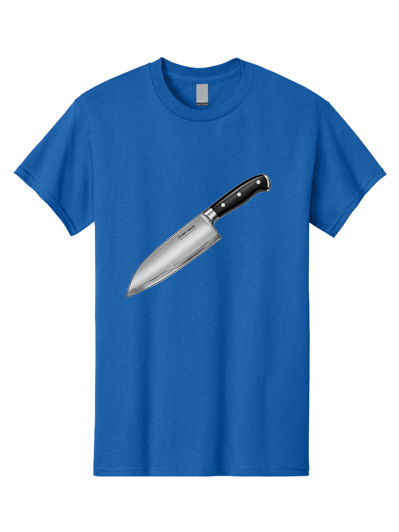 Chef-Knife Men'S Graphic Tee, 100% Cotton, Comfortable Casual Summer Wear, Machine Washable, High-Quality Kitchen Knife, Sharp Blade, Stainless Steel, Chef'S Knife, Cooking Essentials, Kitchen Utensils, Culinary Tools, Precise Cutting, Bac835