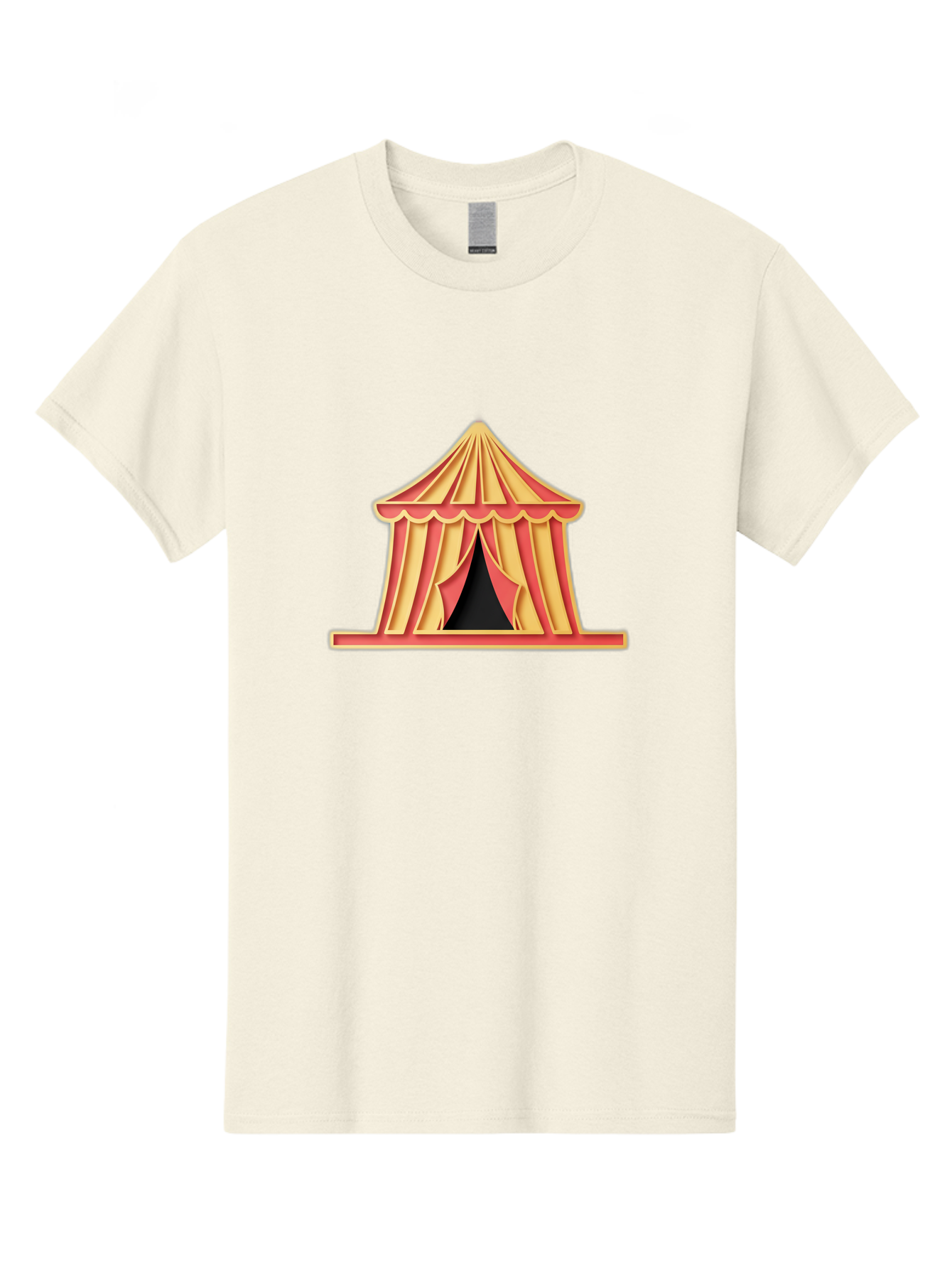 Circus-Tent-2 Men'S Graphic Tee, 100% Cotton, Comfortable Casual Summer Wear, Machine Washable, Yellow And Red Striped Tent, Vintage Circus, Carnival Theme, Red And Yellow Colors, Striped Pattern, Entertainment Venue, Amusement Park Bac853