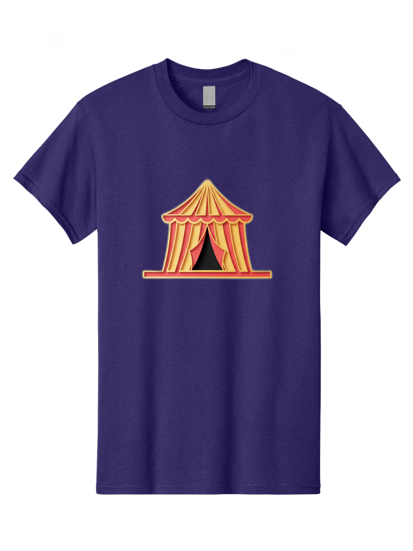 Circus-Tent-2 Men'S Graphic Tee, 100% Cotton, Comfortable Casual Summer Wear, Machine Washable, Yellow And Red Striped Tent, Vintage Circus, Carnival Theme, Red And Yellow Colors, Striped Pattern, Entertainment Venue, Amusement Park Bac853
