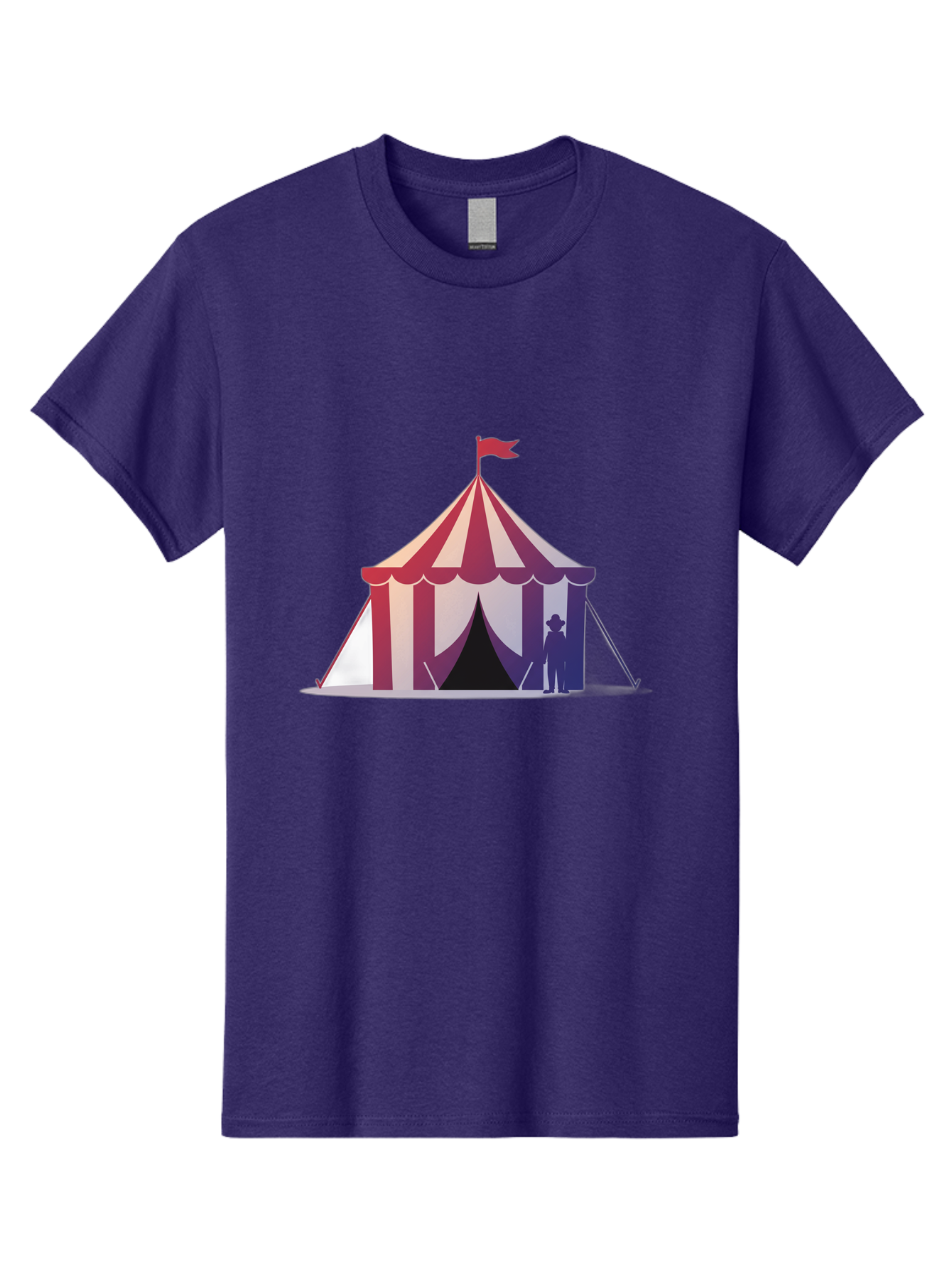 Circus-Tent-3 Men'S Graphic Tee, 100% Cotton, Comfortable Casual Summer Wear, Machine Washable, Striped Circus Tent, Red And White Stripes, Silhouetted Man, Vintage Top Hat, Retro Carnival, Festive Atmosphere, Tent Entrance Bac854