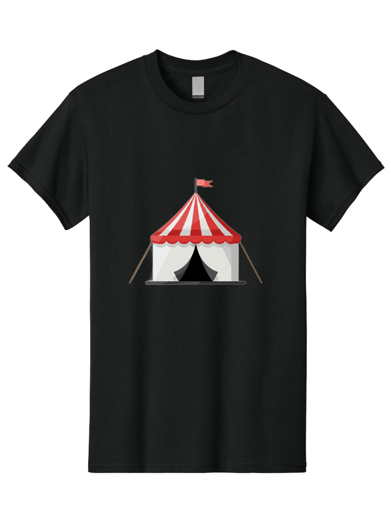 Circus-Tent Men'S Graphic Tee, 100% Cotton, Comfortable Casual Summer Wear, Machine Washable, Red And White Striped Tent, Circus, Carnival, Entertainment, Event, Festival, Fun, Excitement, Adventure, Show Bac855