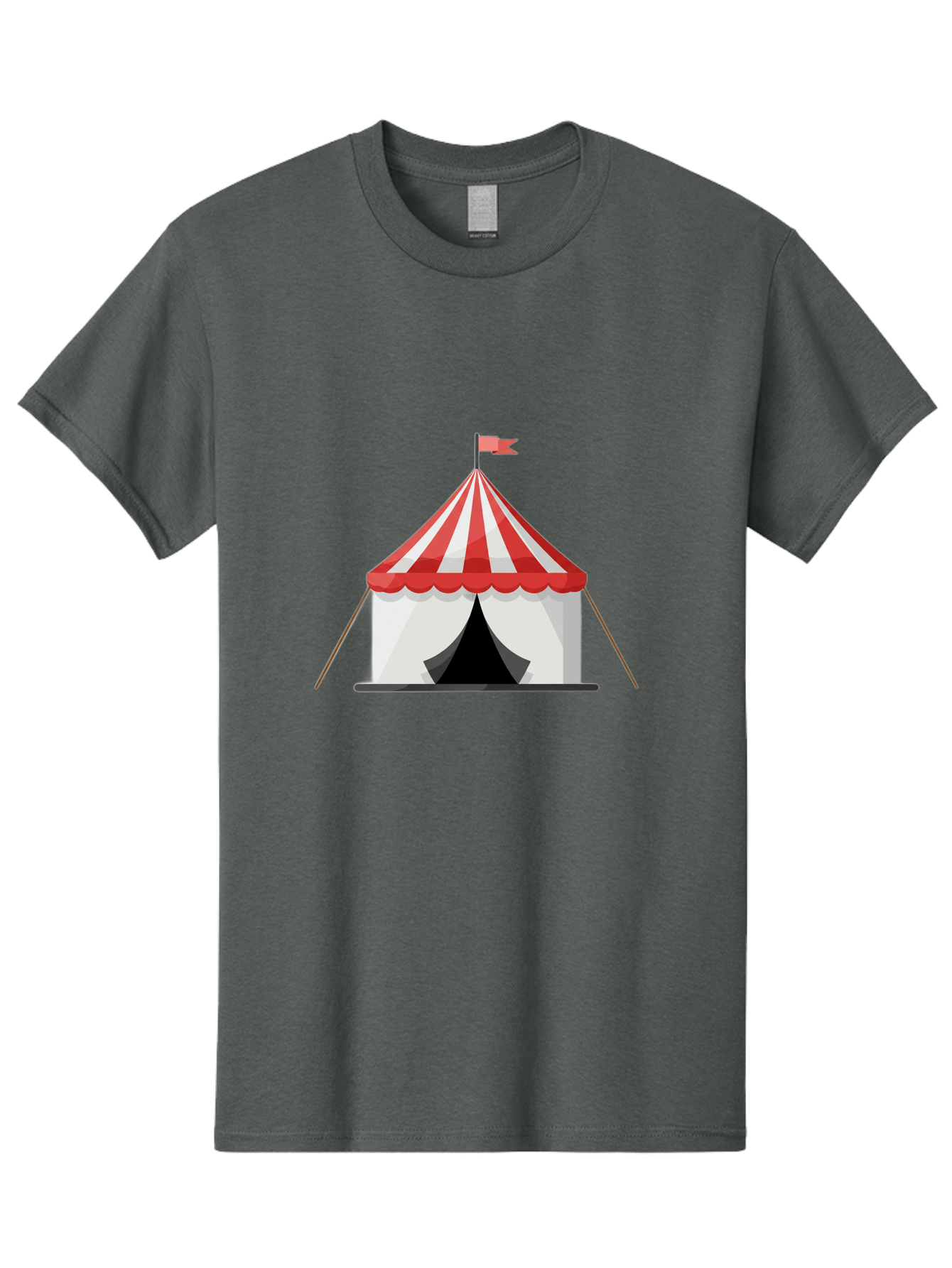 Circus-Tent Men'S Graphic Tee, 100% Cotton, Comfortable Casual Summer Wear, Machine Washable, Red And White Striped Tent, Circus, Carnival, Entertainment, Event, Festival, Fun, Excitement, Adventure, Show Bac855