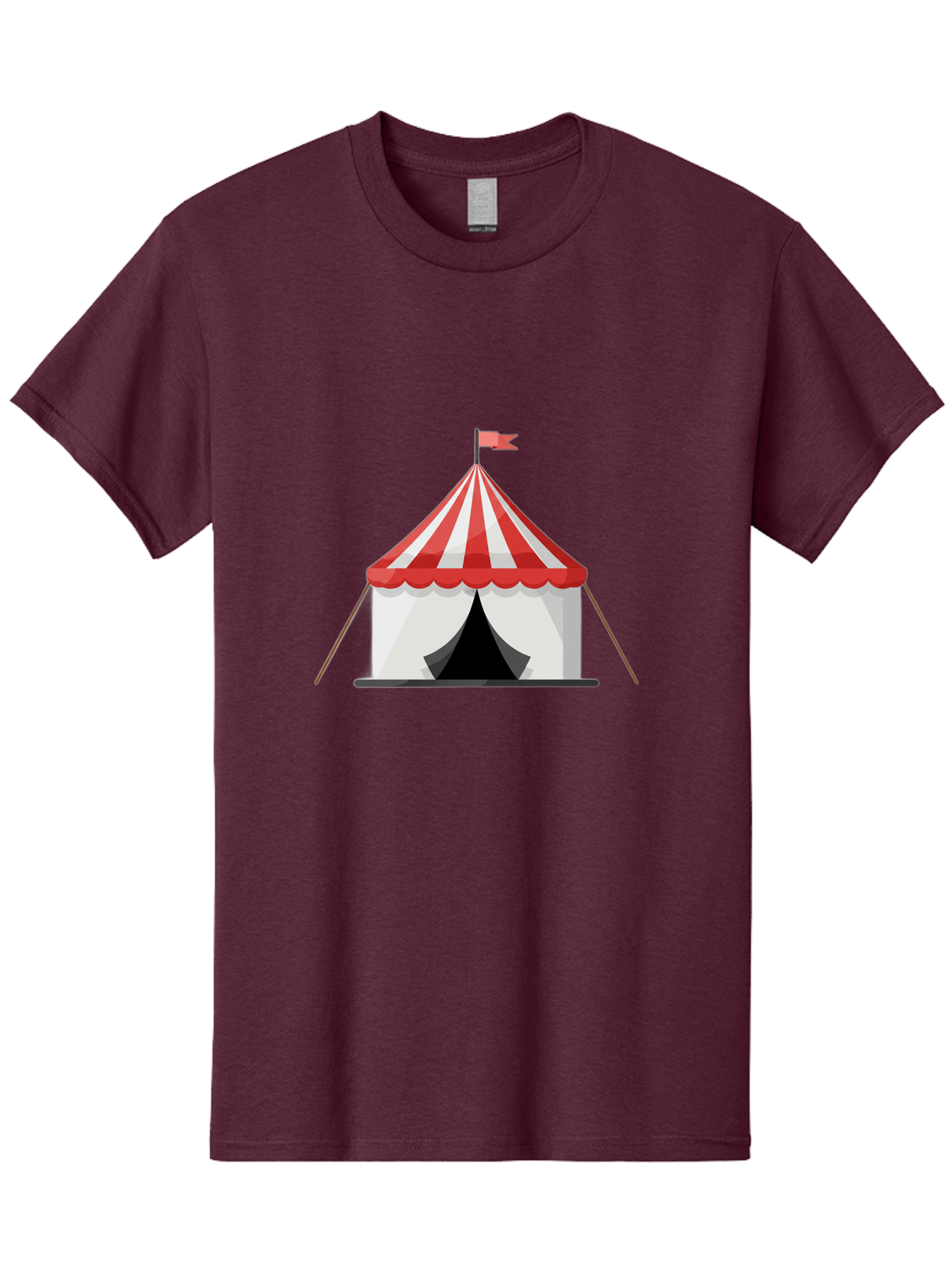 Circus-Tent Men'S Graphic Tee, 100% Cotton, Comfortable Casual Summer Wear, Machine Washable, Red And White Striped Tent, Circus, Carnival, Entertainment, Event, Festival, Fun, Excitement, Adventure, Show Bac855