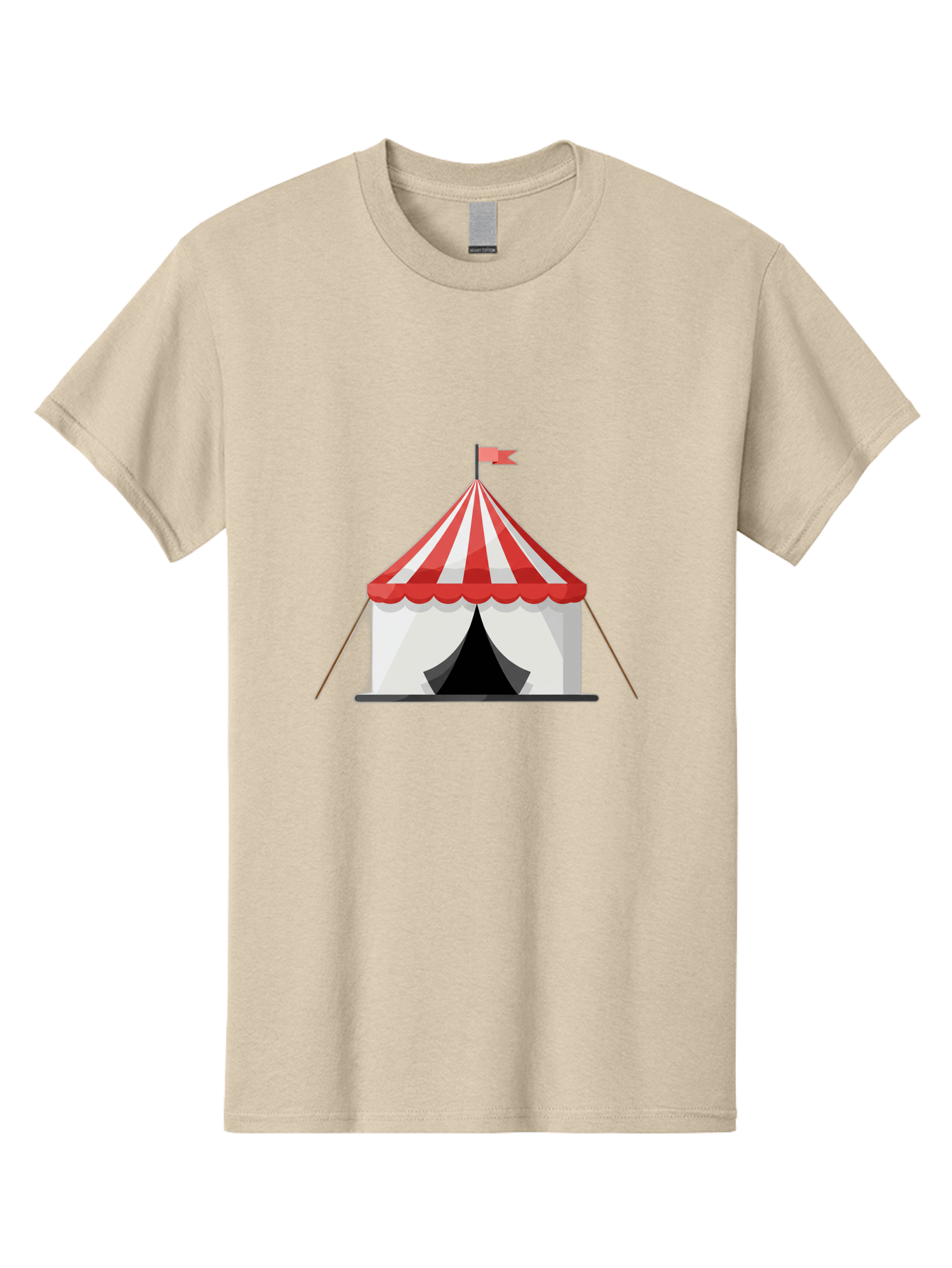 Circus-Tent Men'S Graphic Tee, 100% Cotton, Comfortable Casual Summer Wear, Machine Washable, Red And White Striped Tent, Circus, Carnival, Entertainment, Event, Festival, Fun, Excitement, Adventure, Show Bac855