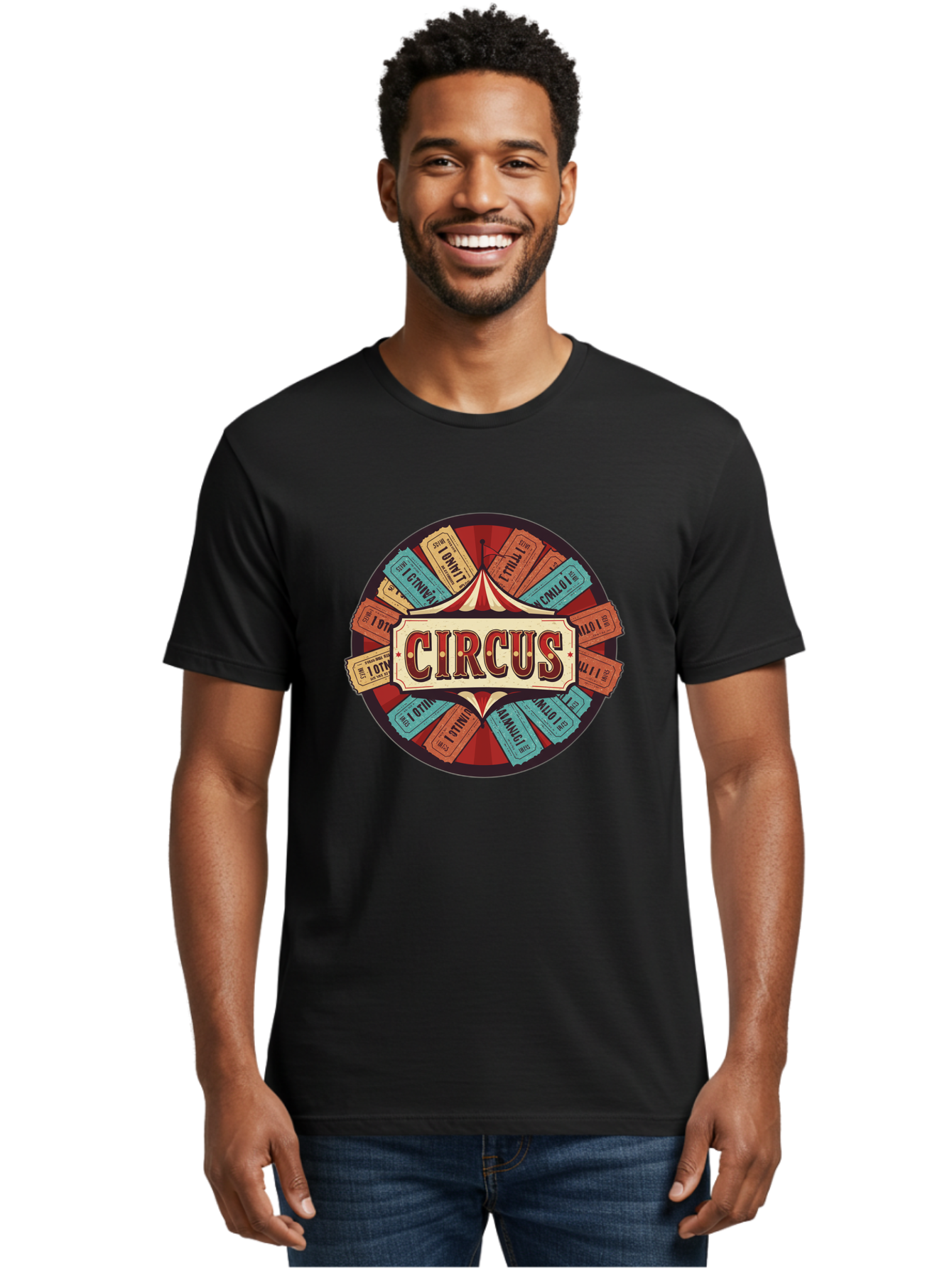 Circus Men'S Graphic Tee, 100% Cotton, Comfortable Casual Summer Wear, Machine Washable, Vintage Circus Tickets, Retro Carnival Theme, Circus Tent, Admission Tickets, Classic Circus Design, Nostalgic Entertainment, Carnival Graphics Bac856