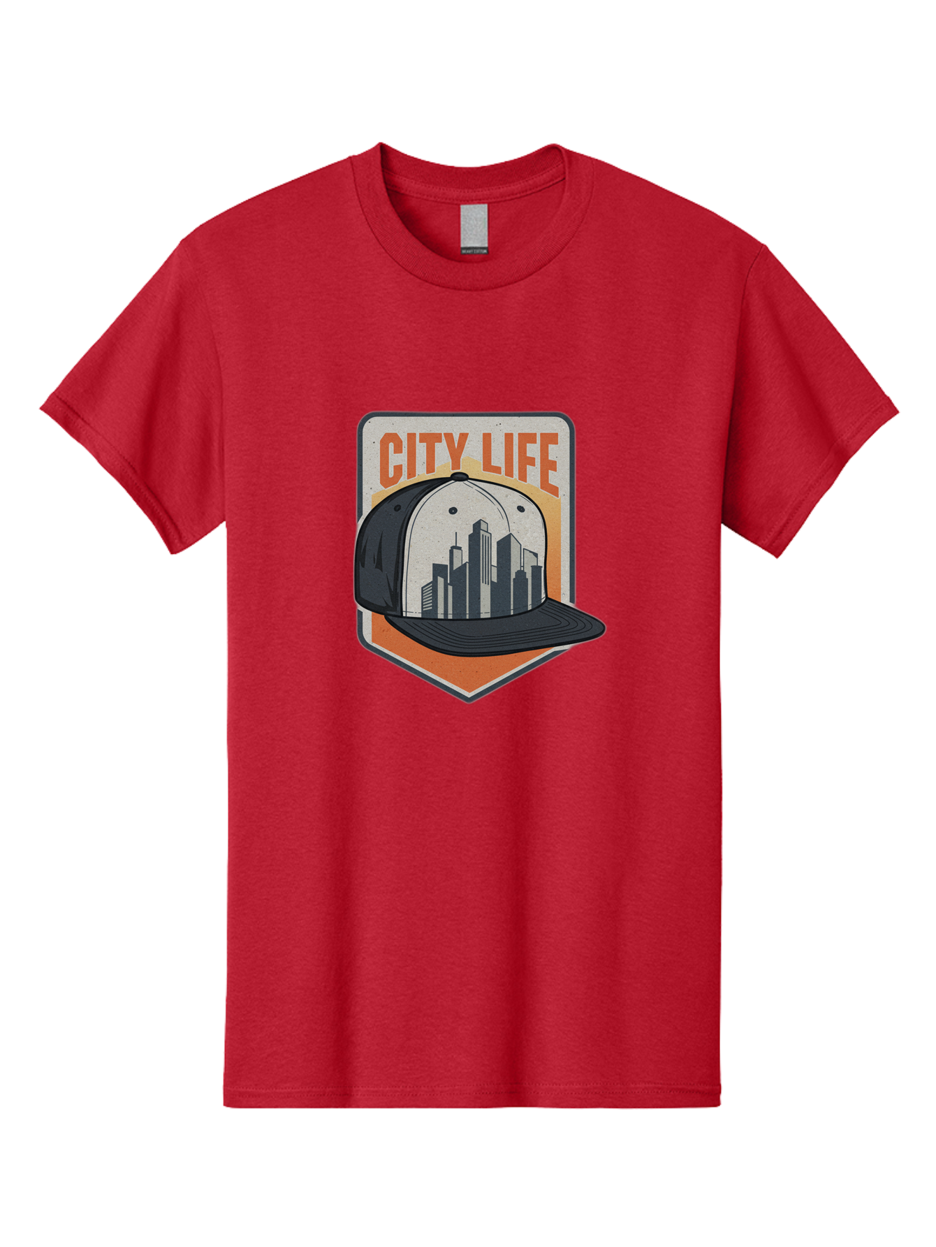 City-Life Men'S Graphic Tee, 100% Cotton, Comfortable Casual Summer Wear, Machine Washable, City Life, Urban Culture, Streetwear Fashion, Baseball Cap, Cityscape Design, Urban Lifestyle, City Vibes, Trendy Apparel Bac857