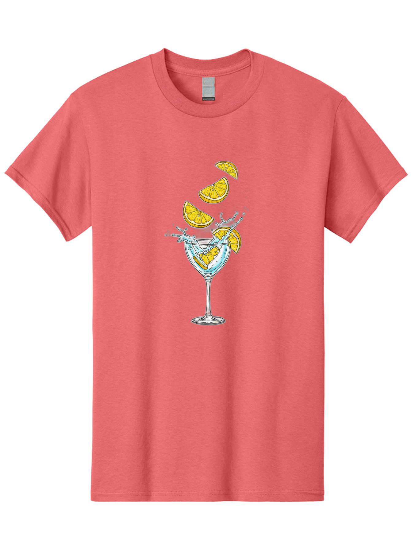 Cocktail-Glass-4 Men'S Graphic Tee, 100% Cotton, Comfortable Casual Summer Wear, Machine Washable, Cocktail, Refreshing Drink, Citrus, Orange Slices, Glass, Splashing, Citrus Juice, Summer Drink, Cocktail Glass Bac870