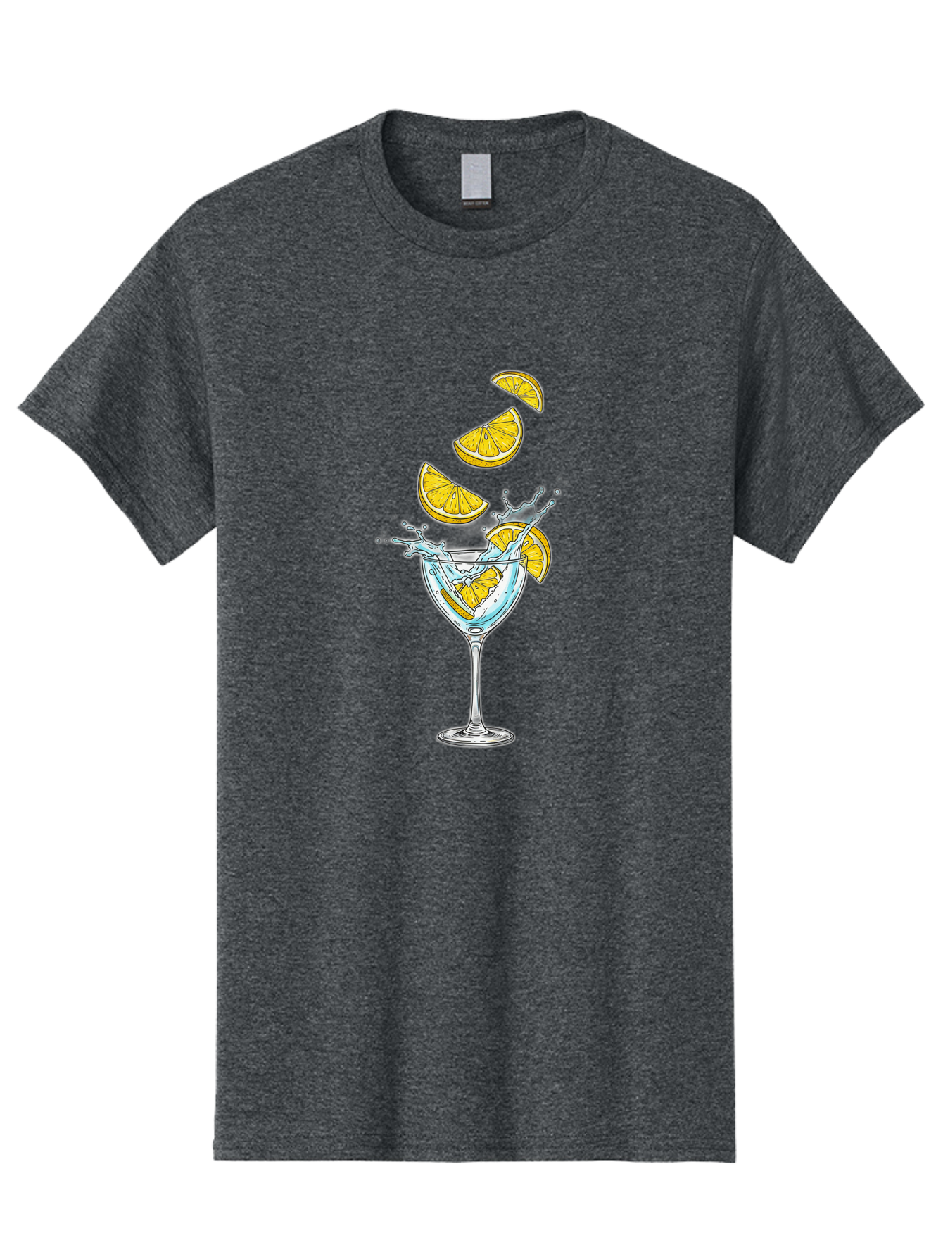 Cocktail-Glass-4 Men'S Graphic Tee, 100% Cotton, Comfortable Casual Summer Wear, Machine Washable, Cocktail, Refreshing Drink, Citrus, Orange Slices, Glass, Splashing, Citrus Juice, Summer Drink, Cocktail Glass Bac870