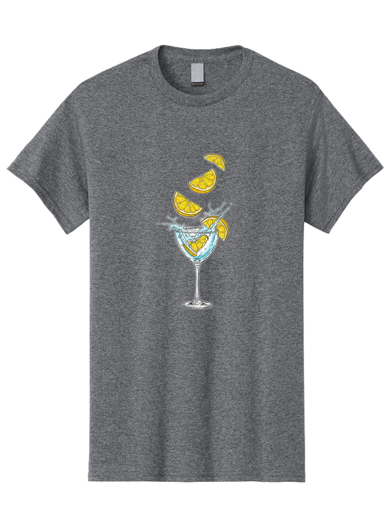 Cocktail-Glass-4 Men'S Graphic Tee, 100% Cotton, Comfortable Casual Summer Wear, Machine Washable, Cocktail, Refreshing Drink, Citrus, Orange Slices, Glass, Splashing, Citrus Juice, Summer Drink, Cocktail Glass Bac870