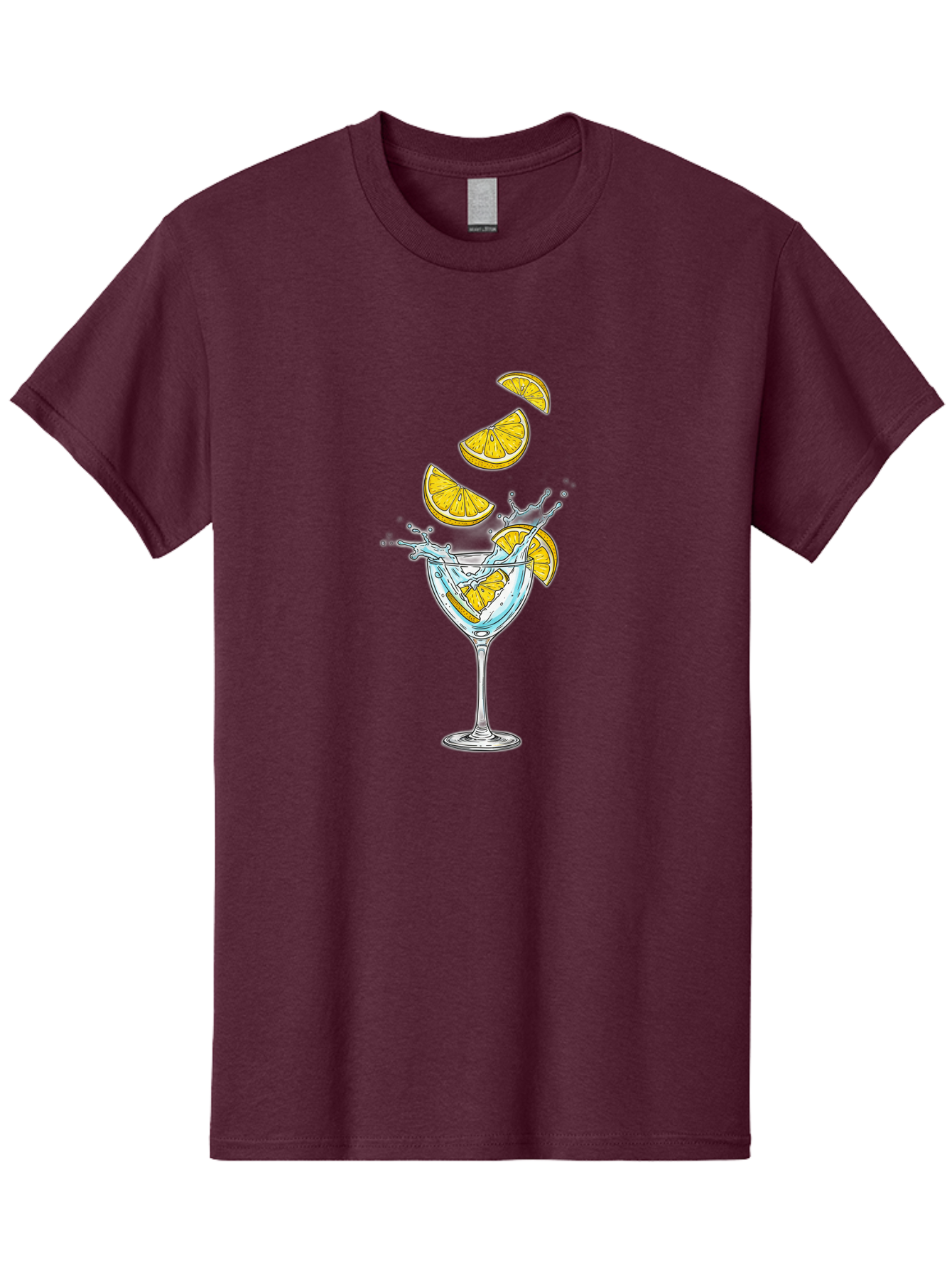 Cocktail-Glass-4 Men'S Graphic Tee, 100% Cotton, Comfortable Casual Summer Wear, Machine Washable, Cocktail, Refreshing Drink, Citrus, Orange Slices, Glass, Splashing, Citrus Juice, Summer Drink, Cocktail Glass Bac870