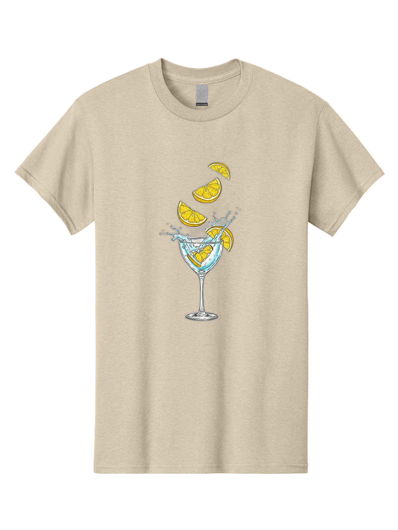 Cocktail-Glass-4 Men'S Graphic Tee, 100% Cotton, Comfortable Casual Summer Wear, Machine Washable, Cocktail, Refreshing Drink, Citrus, Orange Slices, Glass, Splashing, Citrus Juice, Summer Drink, Cocktail Glass Bac870