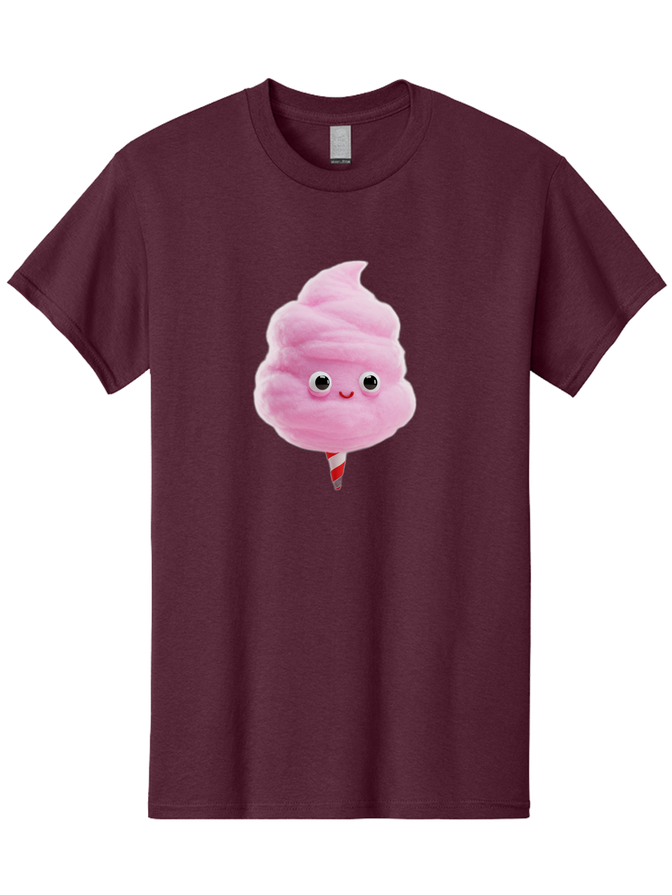 Cotton-Candy-1 Men'S Graphic Tee, 100% Cotton, Comfortable Casual Summer Wear, Machine Washable, Pink Cotton Candy, Fluffy Treat, Cartoon Character, Sweet Delight, Playful Design, Cute Face, Fairground Snack, Fun Food, Children'S Party Favor, Bac902