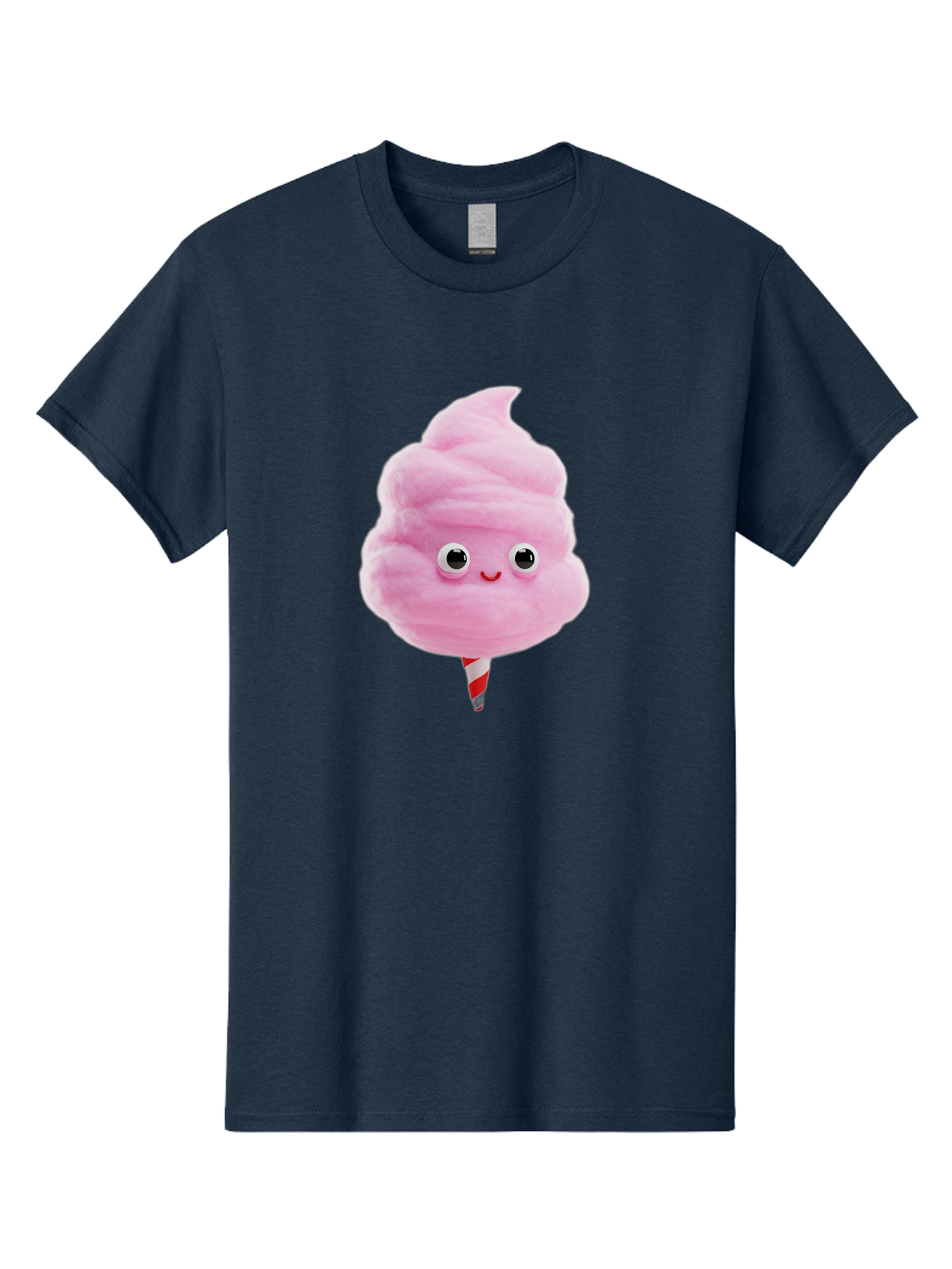 Cotton-Candy-1 Men'S Graphic Tee, 100% Cotton, Comfortable Casual Summer Wear, Machine Washable, Pink Cotton Candy, Fluffy Treat, Cartoon Character, Sweet Delight, Playful Design, Cute Face, Fairground Snack, Fun Food, Children'S Party Favor, Bac902