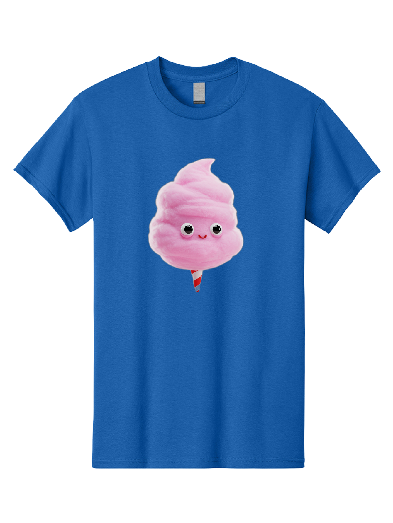 Cotton-Candy-1 Men'S Graphic Tee, 100% Cotton, Comfortable Casual Summer Wear, Machine Washable, Pink Cotton Candy, Fluffy Treat, Cartoon Character, Sweet Delight, Playful Design, Cute Face, Fairground Snack, Fun Food, Children'S Party Favor, Bac902