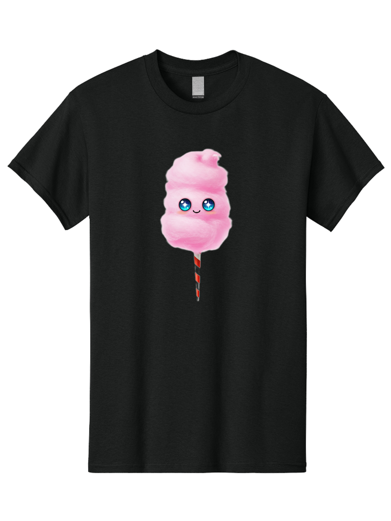 Cotton-Candy-14 Men'S Graphic Tee, 100% Cotton, Comfortable Casual Summer Wear, Machine Washable, Pink Cotton Candy, Cartoon Character, Kawaii, Cute Face, Blue Eyes, Smiley, Sweet Treats, Fluffy, Carnival, Fun, Cartoon Eyes, Adorable, Funfair Bac907