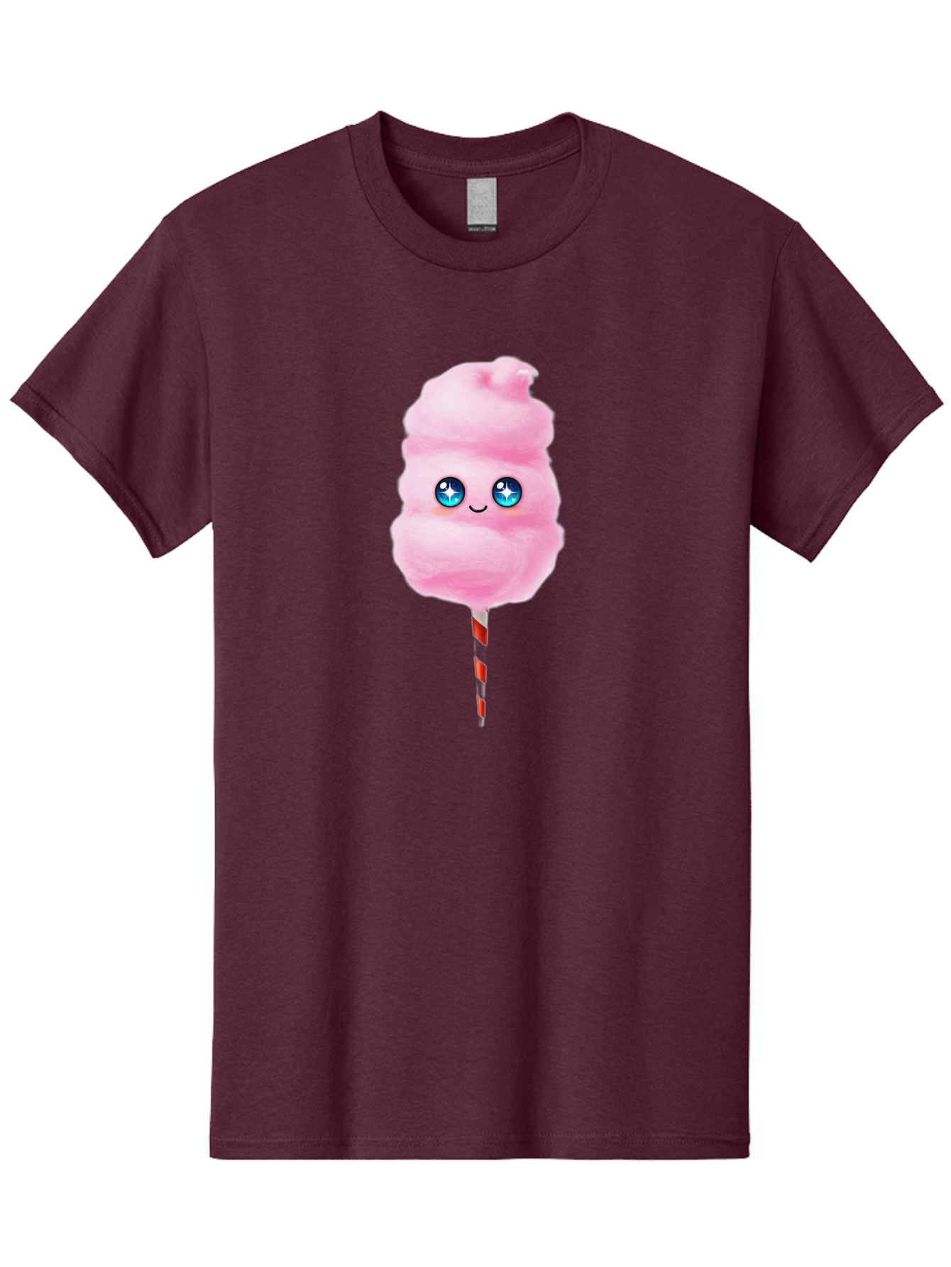 Cotton-Candy-14 Men'S Graphic Tee, 100% Cotton, Comfortable Casual Summer Wear, Machine Washable, Pink Cotton Candy, Cartoon Character, Kawaii, Cute Face, Blue Eyes, Smiley, Sweet Treats, Fluffy, Carnival, Fun, Cartoon Eyes, Adorable, Funfair Bac907