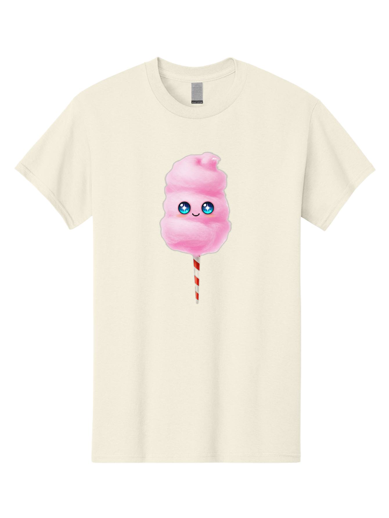 Cotton-Candy-14 Men'S Graphic Tee, 100% Cotton, Comfortable Casual Summer Wear, Machine Washable, Pink Cotton Candy, Cartoon Character, Kawaii, Cute Face, Blue Eyes, Smiley, Sweet Treats, Fluffy, Carnival, Fun, Cartoon Eyes, Adorable, Funfair Bac907