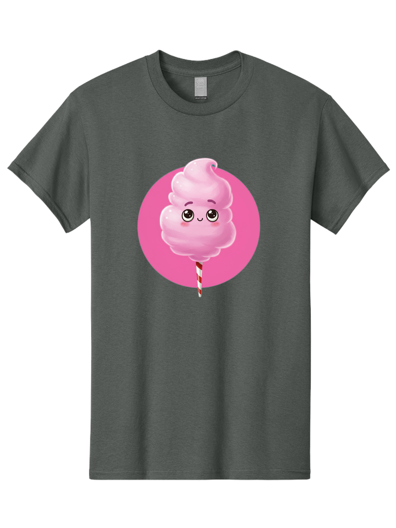 Cotton-Candy-2 Men'S Graphic Tee, 100% Cotton, Comfortable Casual Summer Wear, Machine Washable, Pink Cotton Candy, Sweet Treat, Cartoon Character, Fluffy Candy, Cotton Candy Illustration, Pink Candy, Cute Cartoon, Cartoon Snack, Fun Food, Bac910
