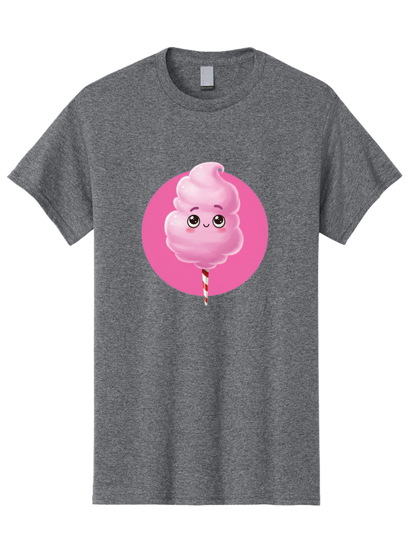 Cotton-Candy-2 Men'S Graphic Tee, 100% Cotton, Comfortable Casual Summer Wear, Machine Washable, Pink Cotton Candy, Sweet Treat, Cartoon Character, Fluffy Candy, Cotton Candy Illustration, Pink Candy, Cute Cartoon, Cartoon Snack, Fun Food, Bac910