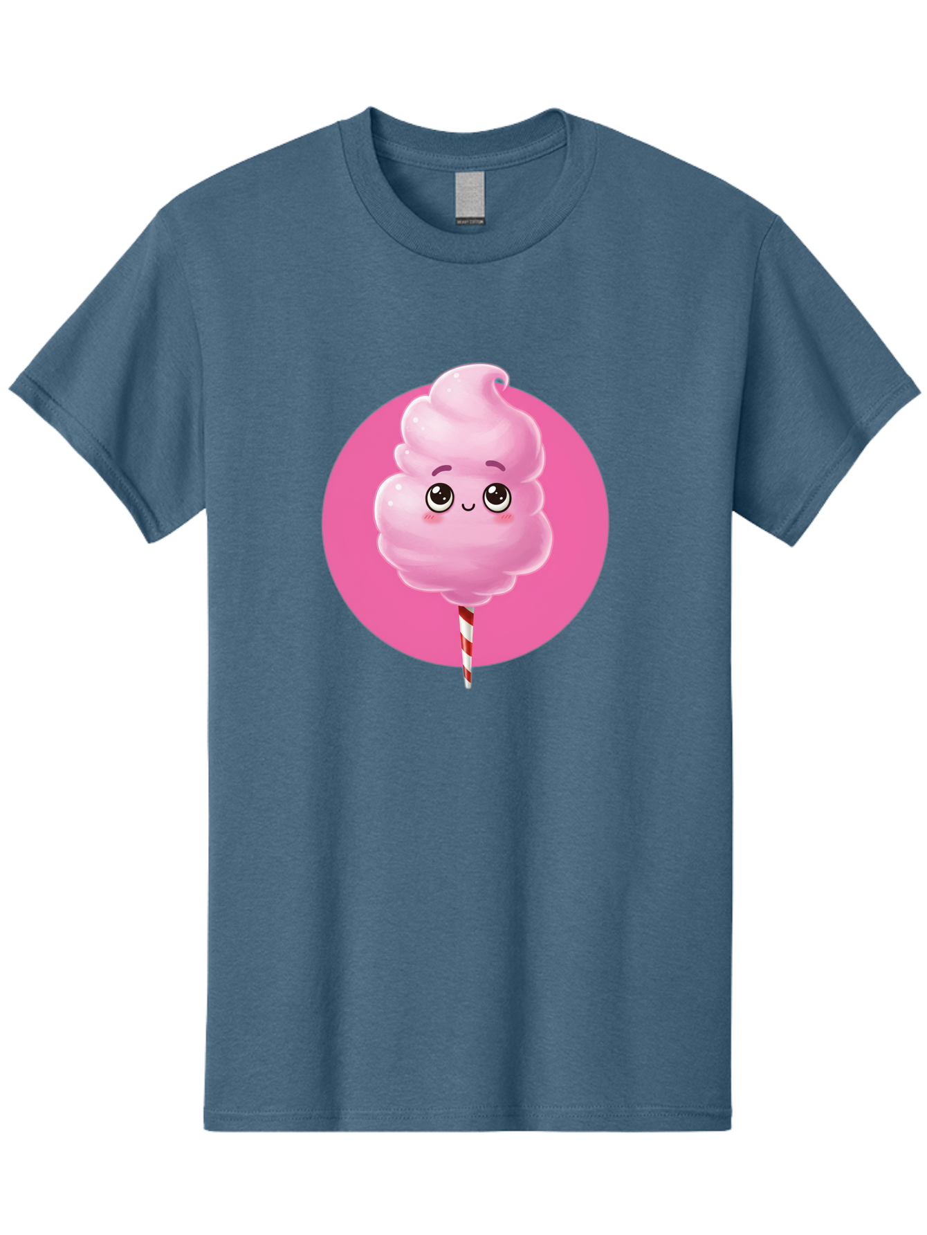 Cotton-Candy-2 Men'S Graphic Tee, 100% Cotton, Comfortable Casual Summer Wear, Machine Washable, Pink Cotton Candy, Sweet Treat, Cartoon Character, Fluffy Candy, Cotton Candy Illustration, Pink Candy, Cute Cartoon, Cartoon Snack, Fun Food, Bac910