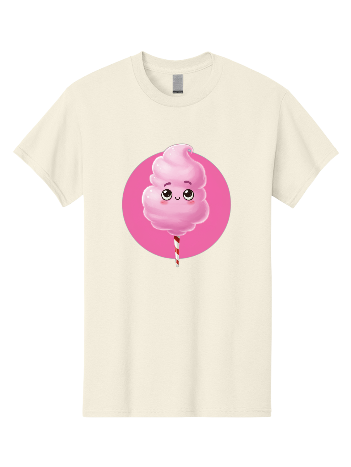 Cotton-Candy-2 Men'S Graphic Tee, 100% Cotton, Comfortable Casual Summer Wear, Machine Washable, Pink Cotton Candy, Sweet Treat, Cartoon Character, Fluffy Candy, Cotton Candy Illustration, Pink Candy, Cute Cartoon, Cartoon Snack, Fun Food, Bac910