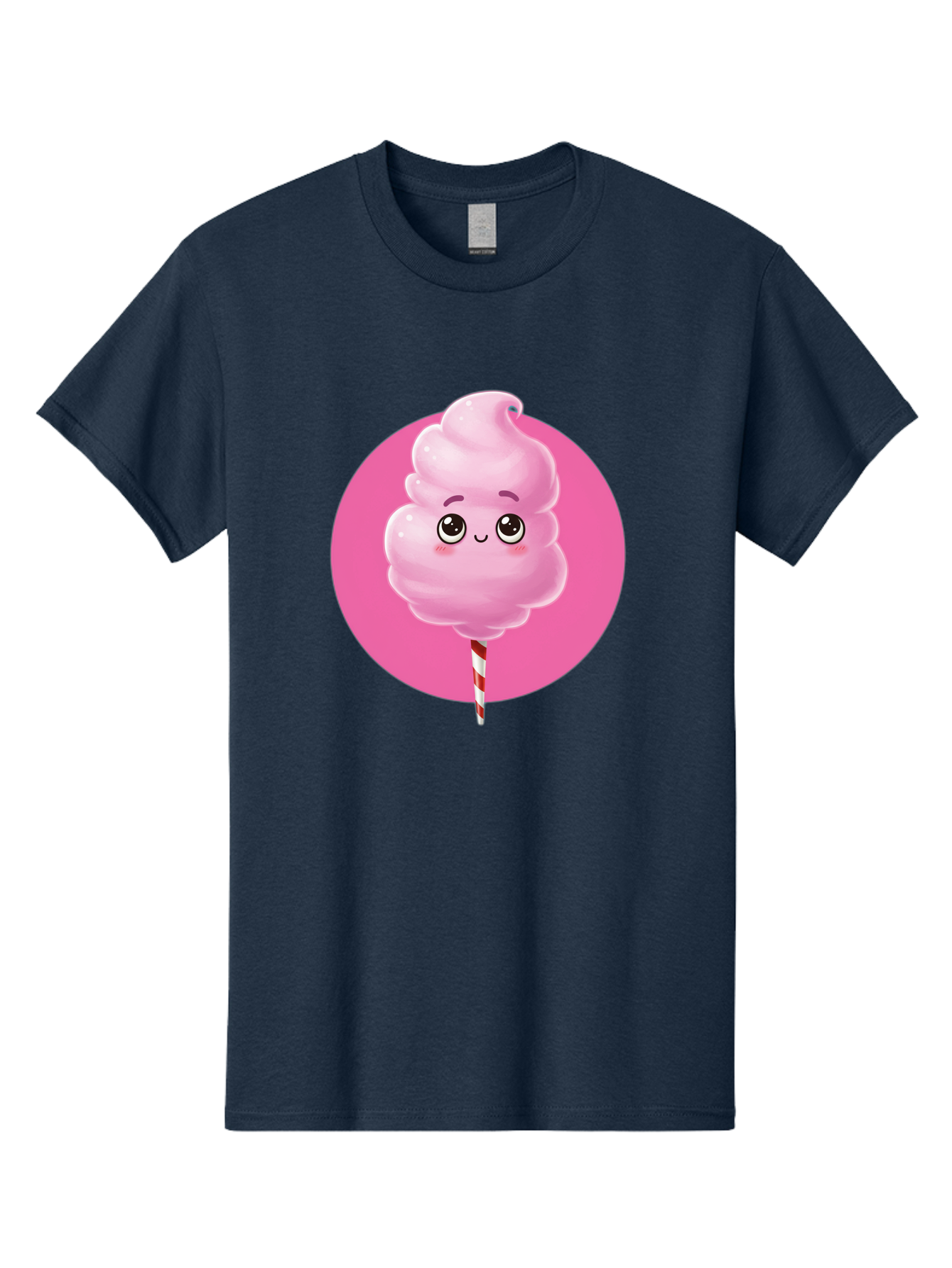 Cotton-Candy-2 Men'S Graphic Tee, 100% Cotton, Comfortable Casual Summer Wear, Machine Washable, Pink Cotton Candy, Sweet Treat, Cartoon Character, Fluffy Candy, Cotton Candy Illustration, Pink Candy, Cute Cartoon, Cartoon Snack, Fun Food, Bac910