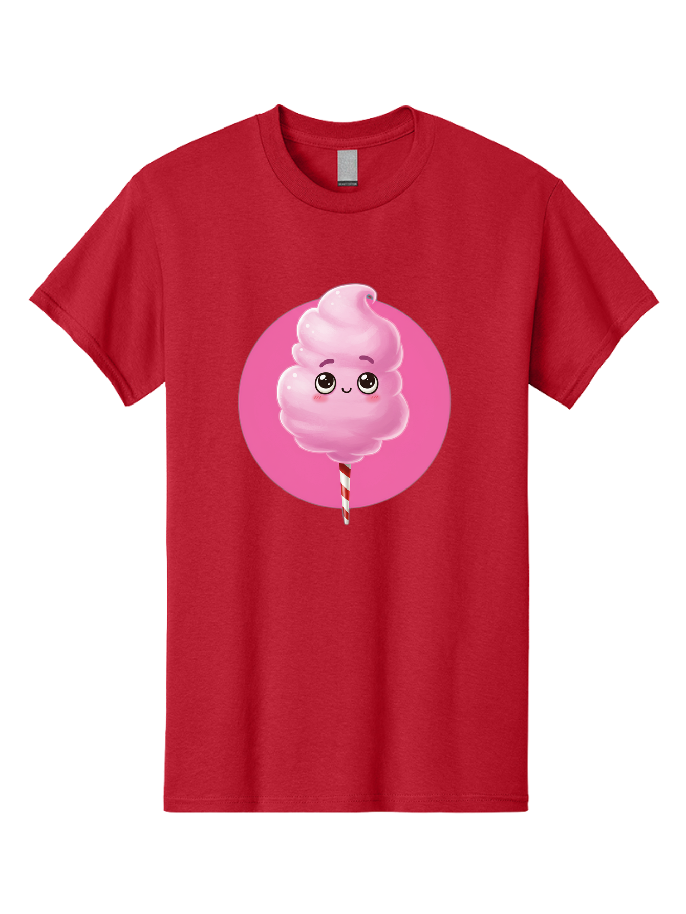 Cotton-Candy-2 Men'S Graphic Tee, 100% Cotton, Comfortable Casual Summer Wear, Machine Washable, Pink Cotton Candy, Sweet Treat, Cartoon Character, Fluffy Candy, Cotton Candy Illustration, Pink Candy, Cute Cartoon, Cartoon Snack, Fun Food, Bac910