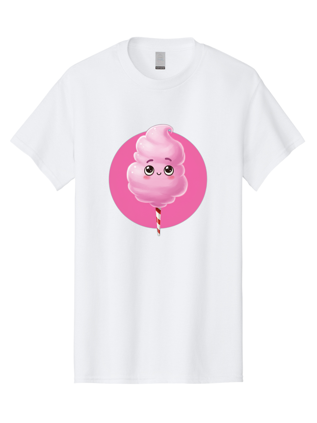 Cotton-Candy-2 Men'S Graphic Tee, 100% Cotton, Comfortable Casual Summer Wear, Machine Washable, Pink Cotton Candy, Sweet Treat, Cartoon Character, Fluffy Candy, Cotton Candy Illustration, Pink Candy, Cute Cartoon, Cartoon Snack, Fun Food, Bac910