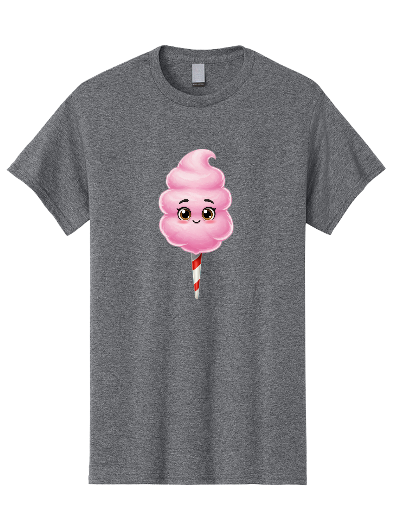 Cotton-Candy-5 Men'S Graphic Tee, 100% Cotton, Comfortable Casual Summer Wear, Machine Washable, Pink Cotton Candy, Smiling Face, Cartoon Character, Sweet Treats, Fun Food, Playful Design, Colorful Graphics, Kawaii Style, Fluffy Texture, Bac913