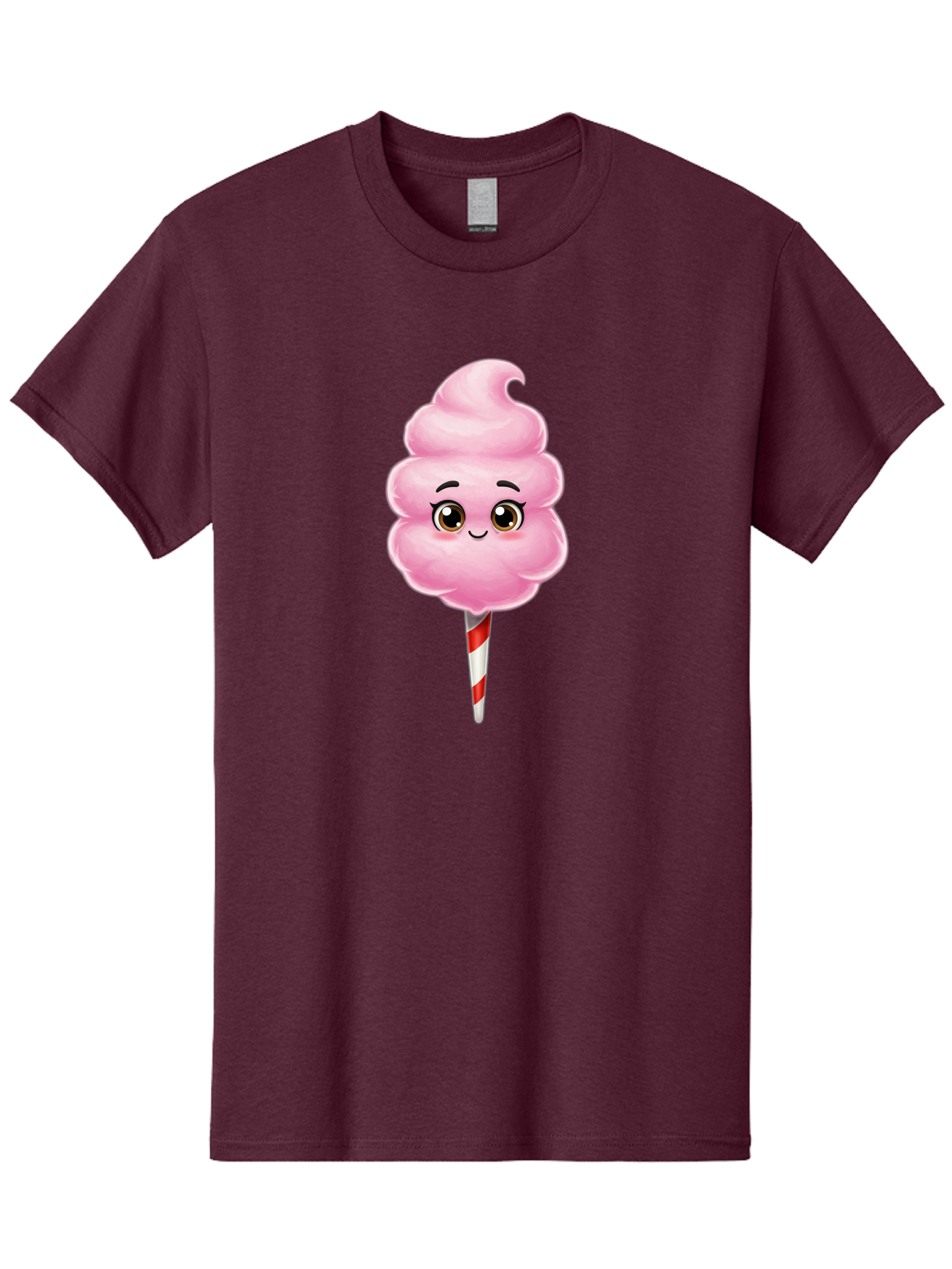Cotton-Candy-5 Men'S Graphic Tee, 100% Cotton, Comfortable Casual Summer Wear, Machine Washable, Pink Cotton Candy, Smiling Face, Cartoon Character, Sweet Treats, Fun Food, Playful Design, Colorful Graphics, Kawaii Style, Fluffy Texture, Bac913