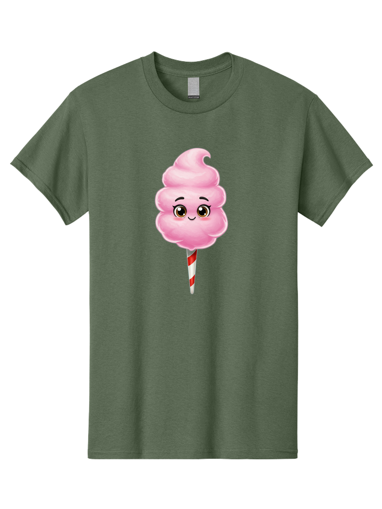 Cotton-Candy-5 Men'S Graphic Tee, 100% Cotton, Comfortable Casual Summer Wear, Machine Washable, Pink Cotton Candy, Smiling Face, Cartoon Character, Sweet Treats, Fun Food, Playful Design, Colorful Graphics, Kawaii Style, Fluffy Texture, Bac913
