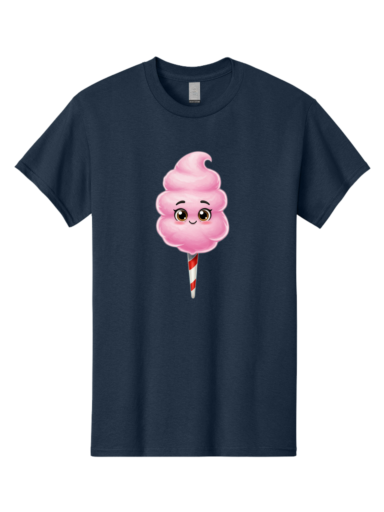 Cotton-Candy-5 Men'S Graphic Tee, 100% Cotton, Comfortable Casual Summer Wear, Machine Washable, Pink Cotton Candy, Smiling Face, Cartoon Character, Sweet Treats, Fun Food, Playful Design, Colorful Graphics, Kawaii Style, Fluffy Texture, Bac913