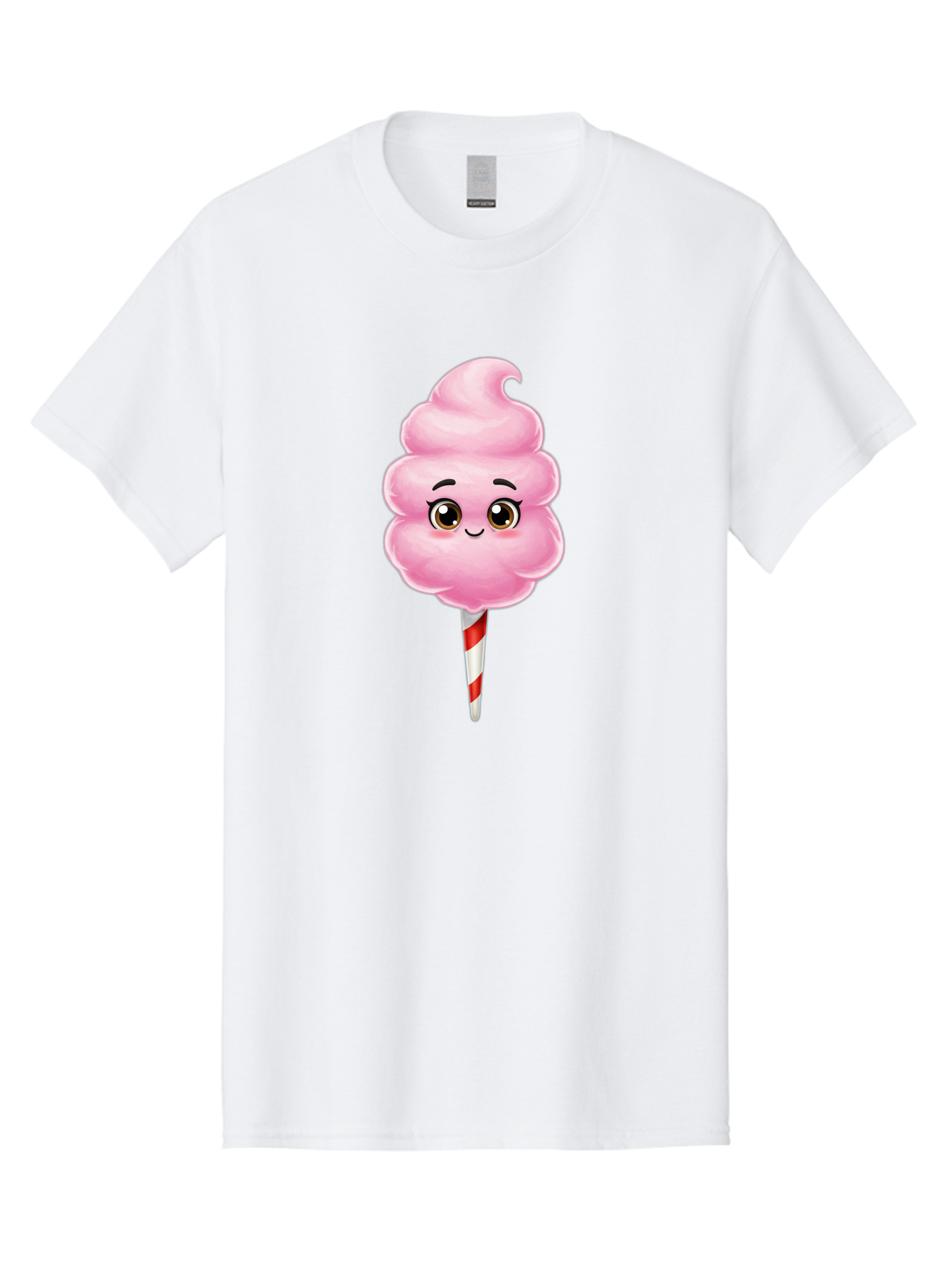 Cotton-Candy-5 Men'S Graphic Tee, 100% Cotton, Comfortable Casual Summer Wear, Machine Washable, Pink Cotton Candy, Smiling Face, Cartoon Character, Sweet Treats, Fun Food, Playful Design, Colorful Graphics, Kawaii Style, Fluffy Texture, Bac913