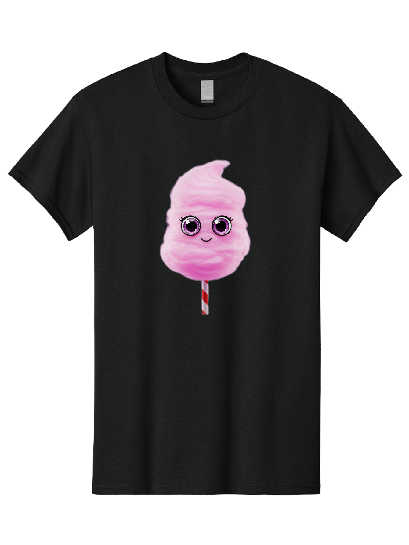 Cotton-Candy-6 Men'S Graphic Tee, 100% Cotton, Comfortable Casual Summer Wear, Machine Washable, Pink Cotton Candy On A Stick, Fluffy Texture, Anthropomorphic Candy, Cute Cartoon Character, Sweet Treats, Carnival Snack, Fun Food, Bac914