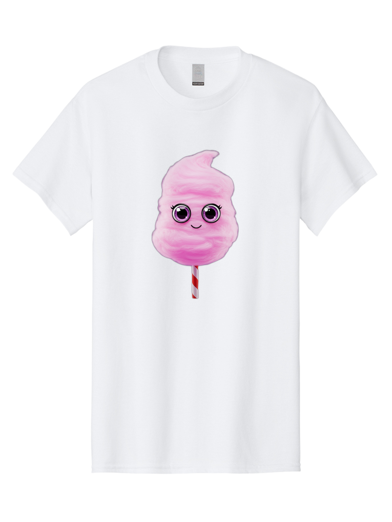 Cotton-Candy-6 Men'S Graphic Tee, 100% Cotton, Comfortable Casual Summer Wear, Machine Washable, Pink Cotton Candy On A Stick, Fluffy Texture, Anthropomorphic Candy, Cute Cartoon Character, Sweet Treats, Carnival Snack, Fun Food, Bac914