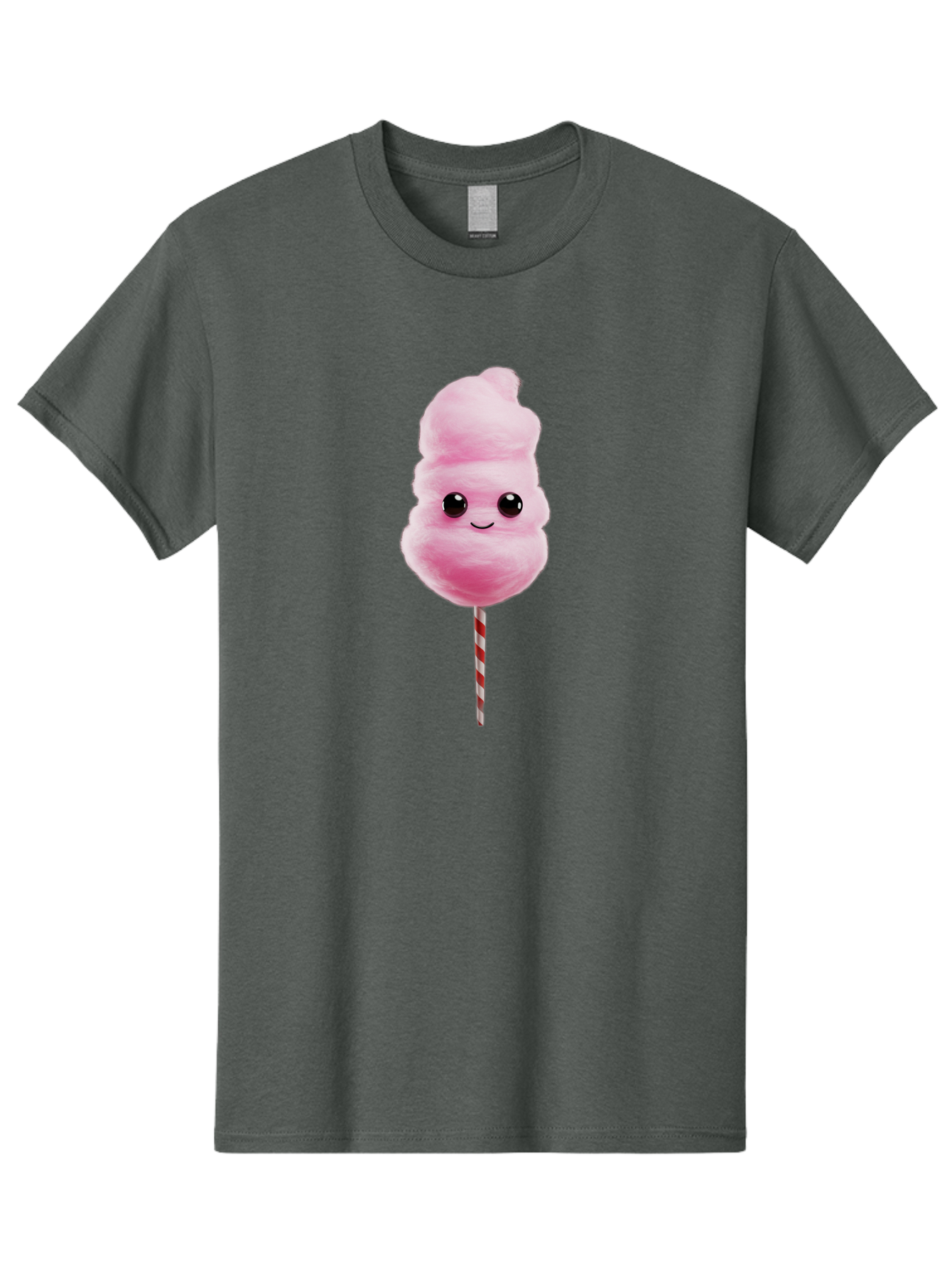 Cotton-Candy-8 Men'S Graphic Tee, 100% Cotton, Comfortable Casual Summer Wear, Machine Washable, Pink Cotton Candy, Cartoon Character, Smiling Face, Sweet Treat, Fluffy Texture, Carnival Delight, Fairground Fun, Children'S Party, Bac916