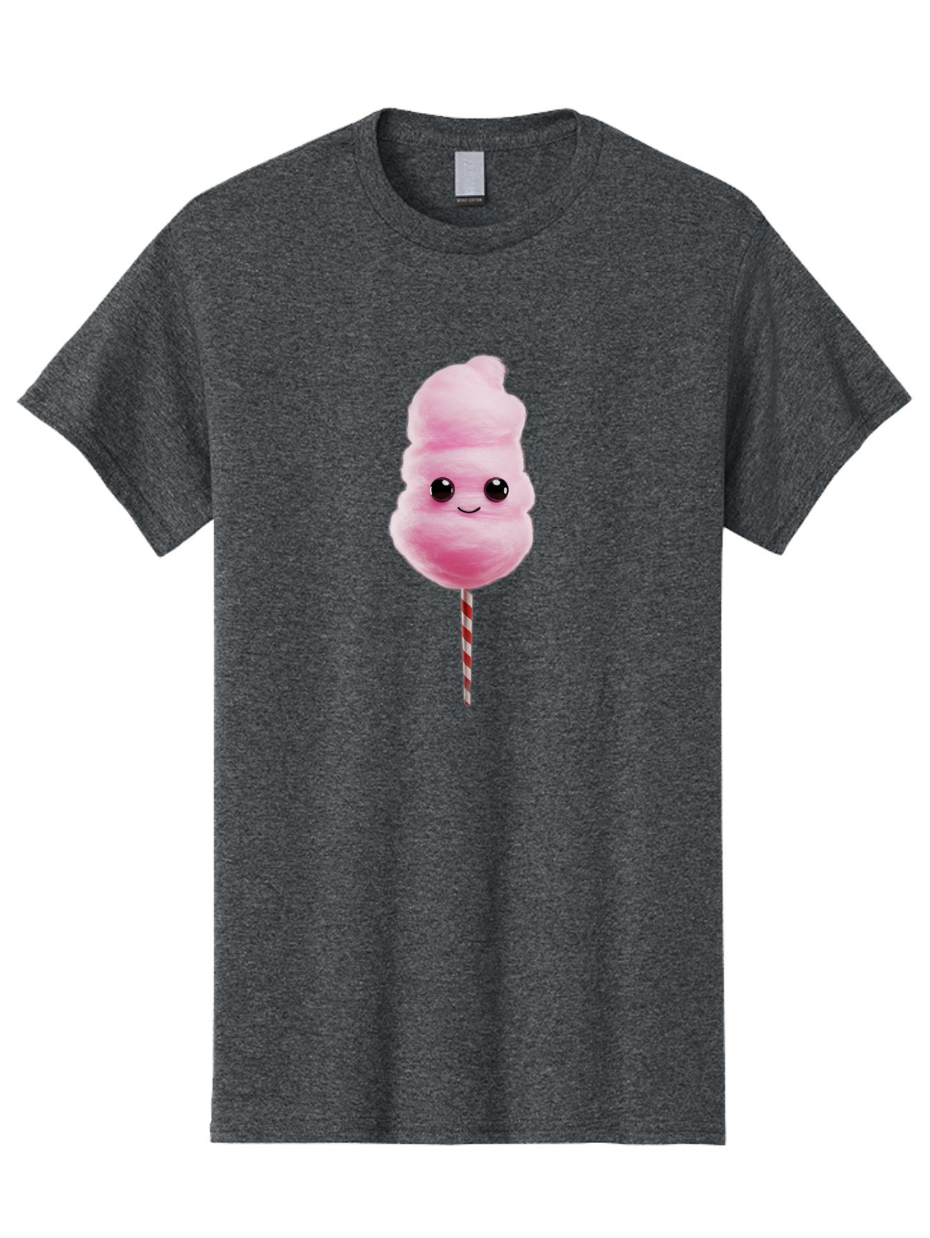 Cotton-Candy-8 Men'S Graphic Tee, 100% Cotton, Comfortable Casual Summer Wear, Machine Washable, Pink Cotton Candy, Cartoon Character, Smiling Face, Sweet Treat, Fluffy Texture, Carnival Delight, Fairground Fun, Children'S Party, Bac916