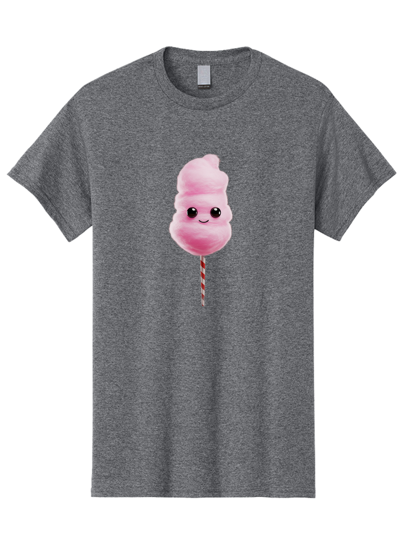 Cotton-Candy-8 Men'S Graphic Tee, 100% Cotton, Comfortable Casual Summer Wear, Machine Washable, Pink Cotton Candy, Cartoon Character, Smiling Face, Sweet Treat, Fluffy Texture, Carnival Delight, Fairground Fun, Children'S Party, Bac916